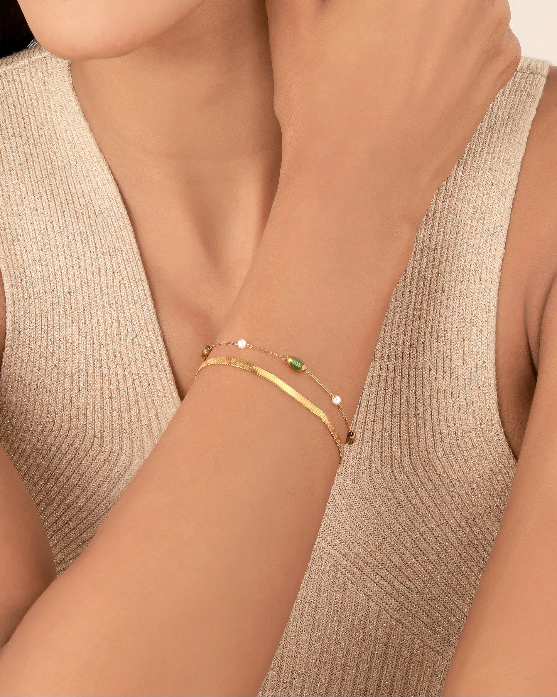Layered Chain 18K Gold Plated Bracelet