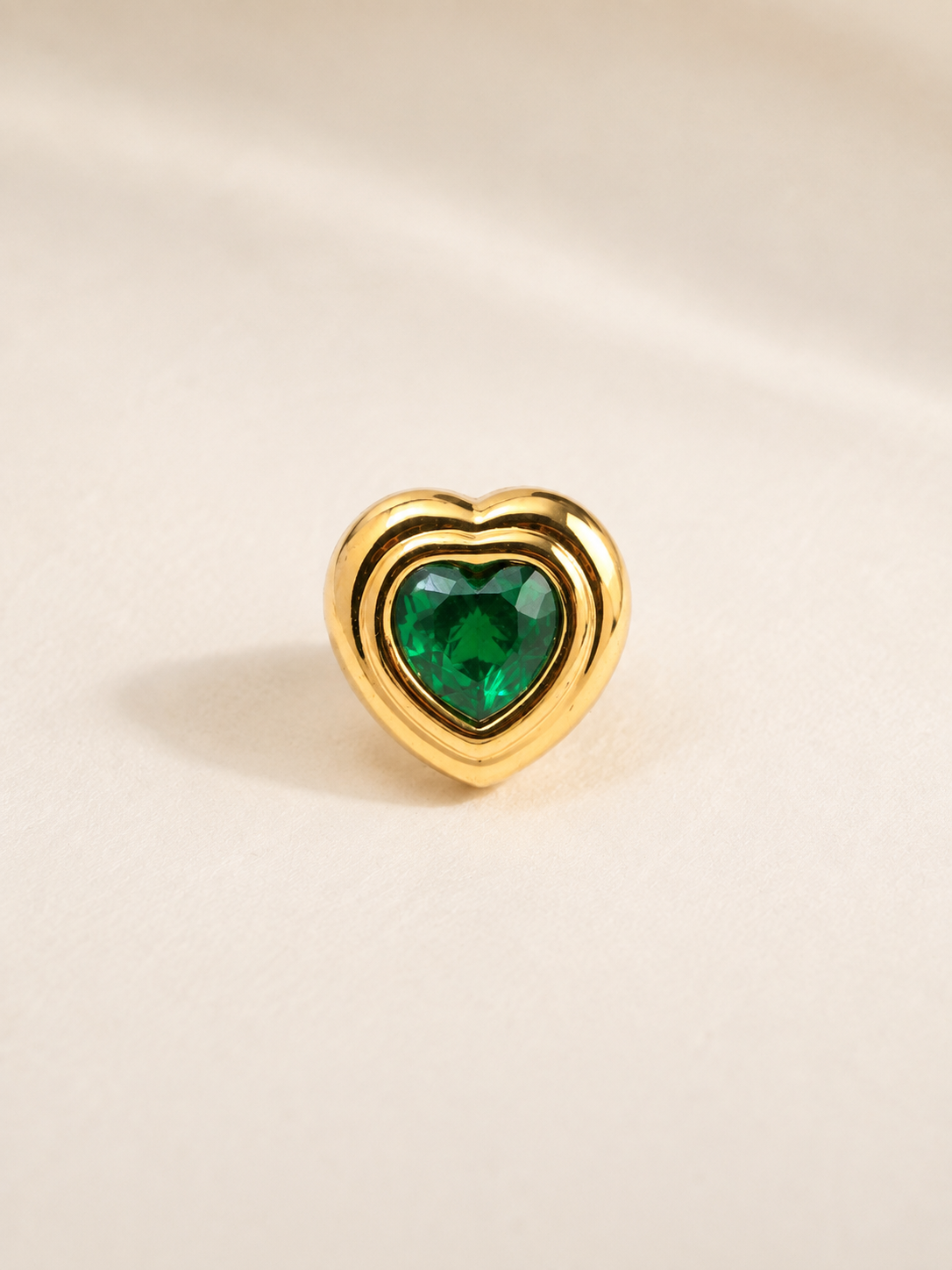 Lush Heart 18K Gold Plated Studs