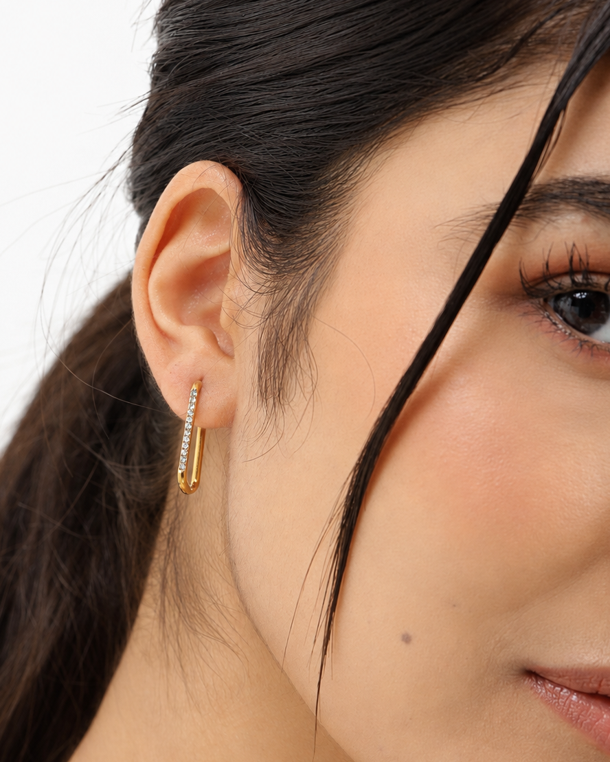 Evara Hoop 18K Gold Plated Earrings