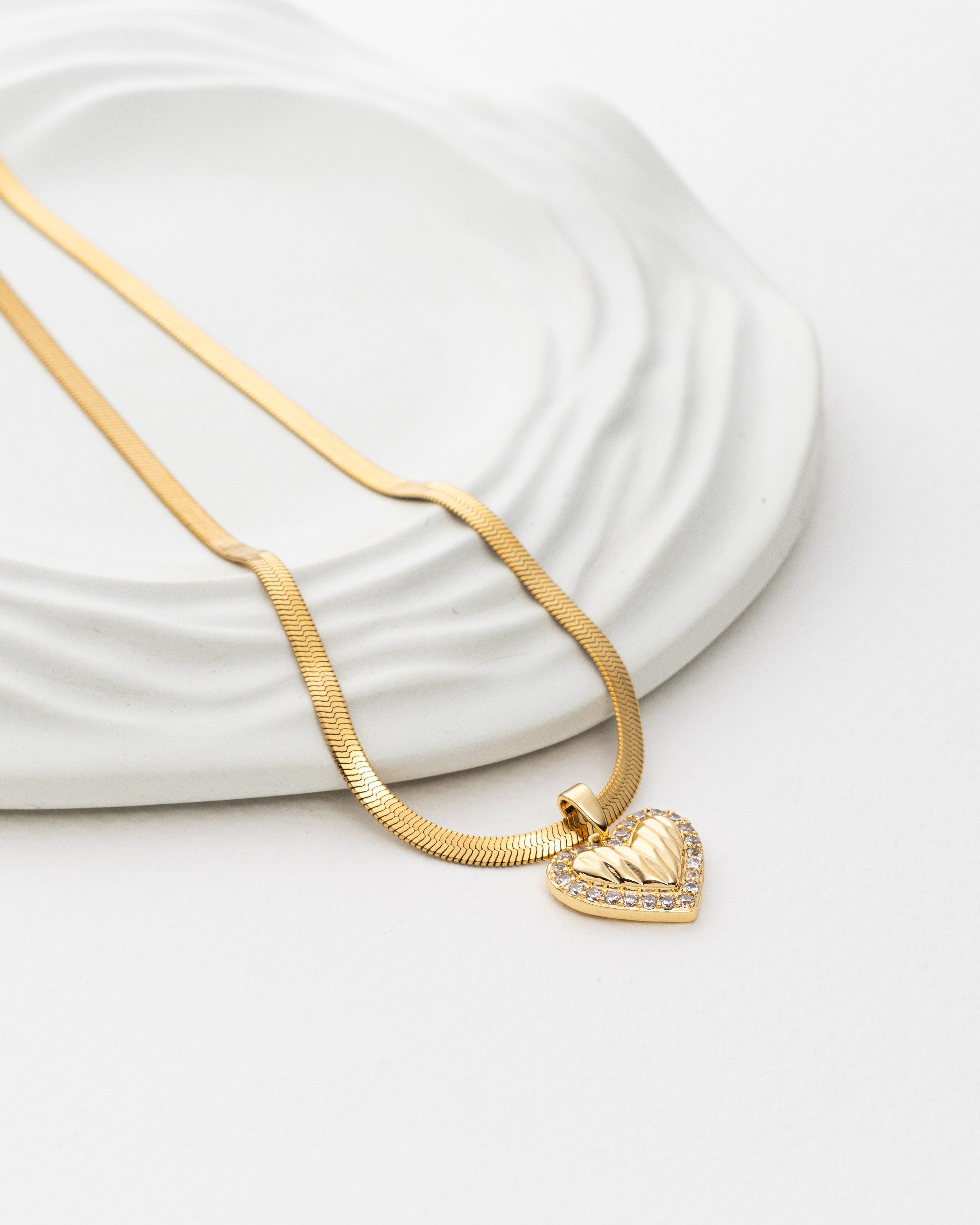 Angelique Heart 18K Gold Plated Necklace