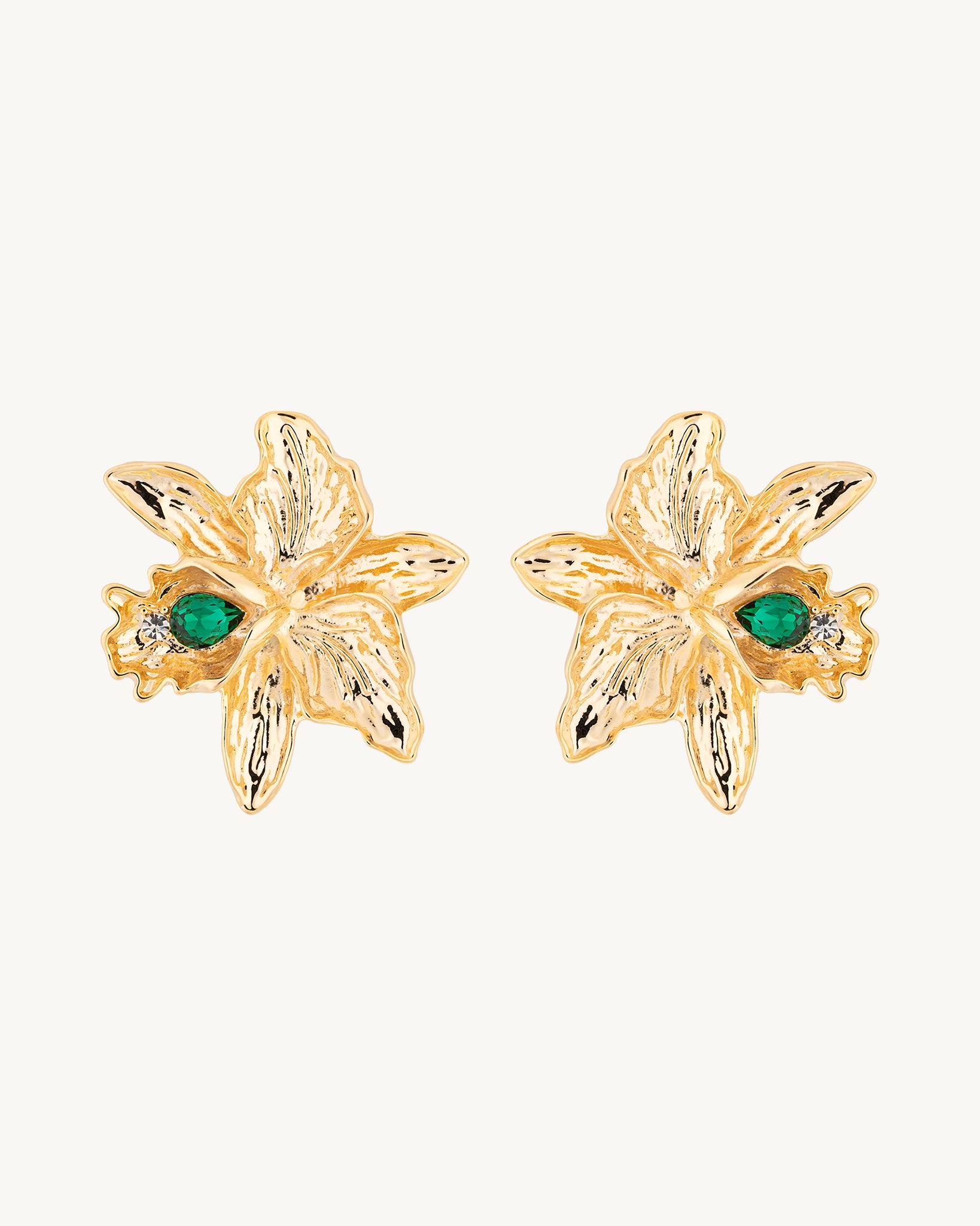 Exotic Flora 22K Gold Plated Earrings