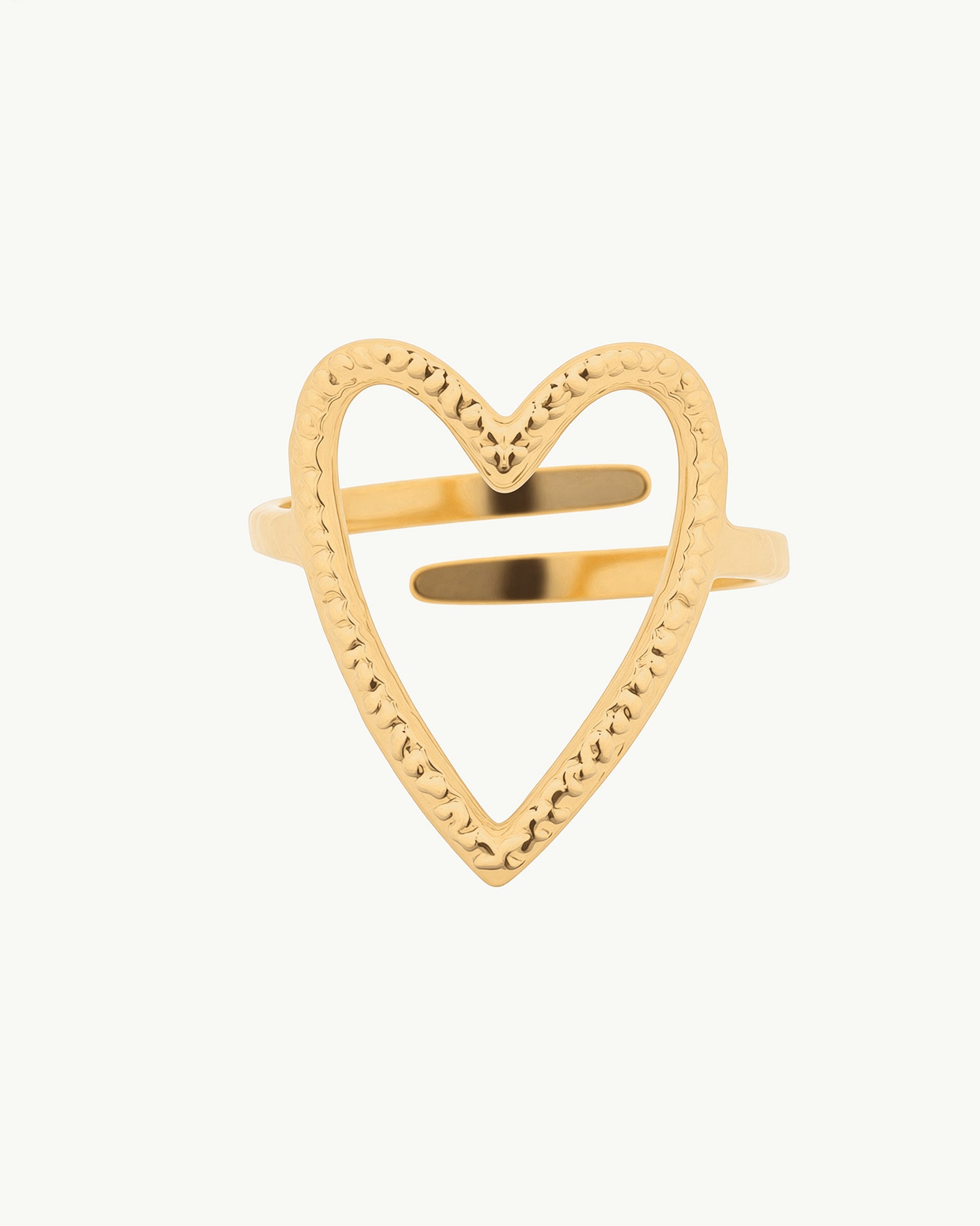 Abstract Heart 18K Gold Plated Ring