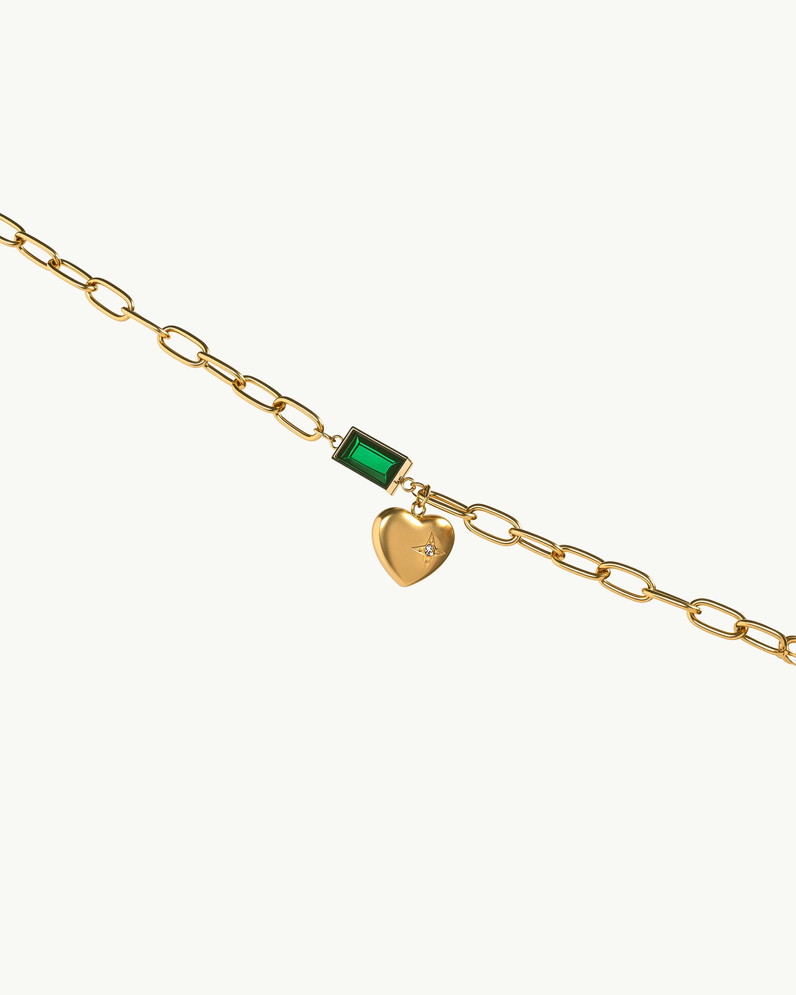 Emerald Heartbeat 18K Gold Plated Necklace