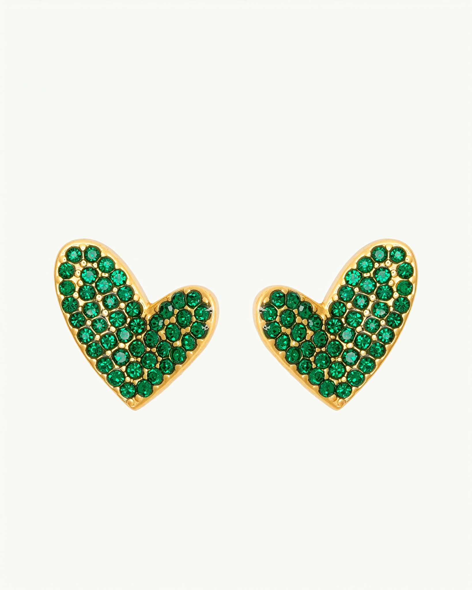 Jade Heart 18K Gold Plated Studs