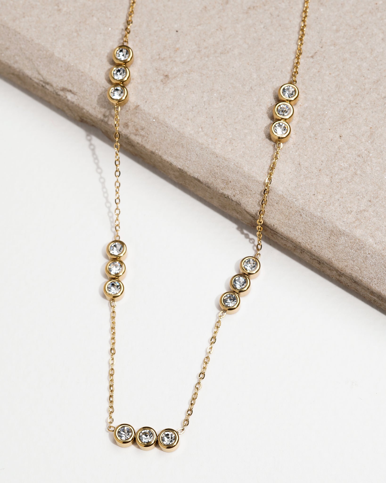 Crystal Beads 18K Gold Plated Necklace