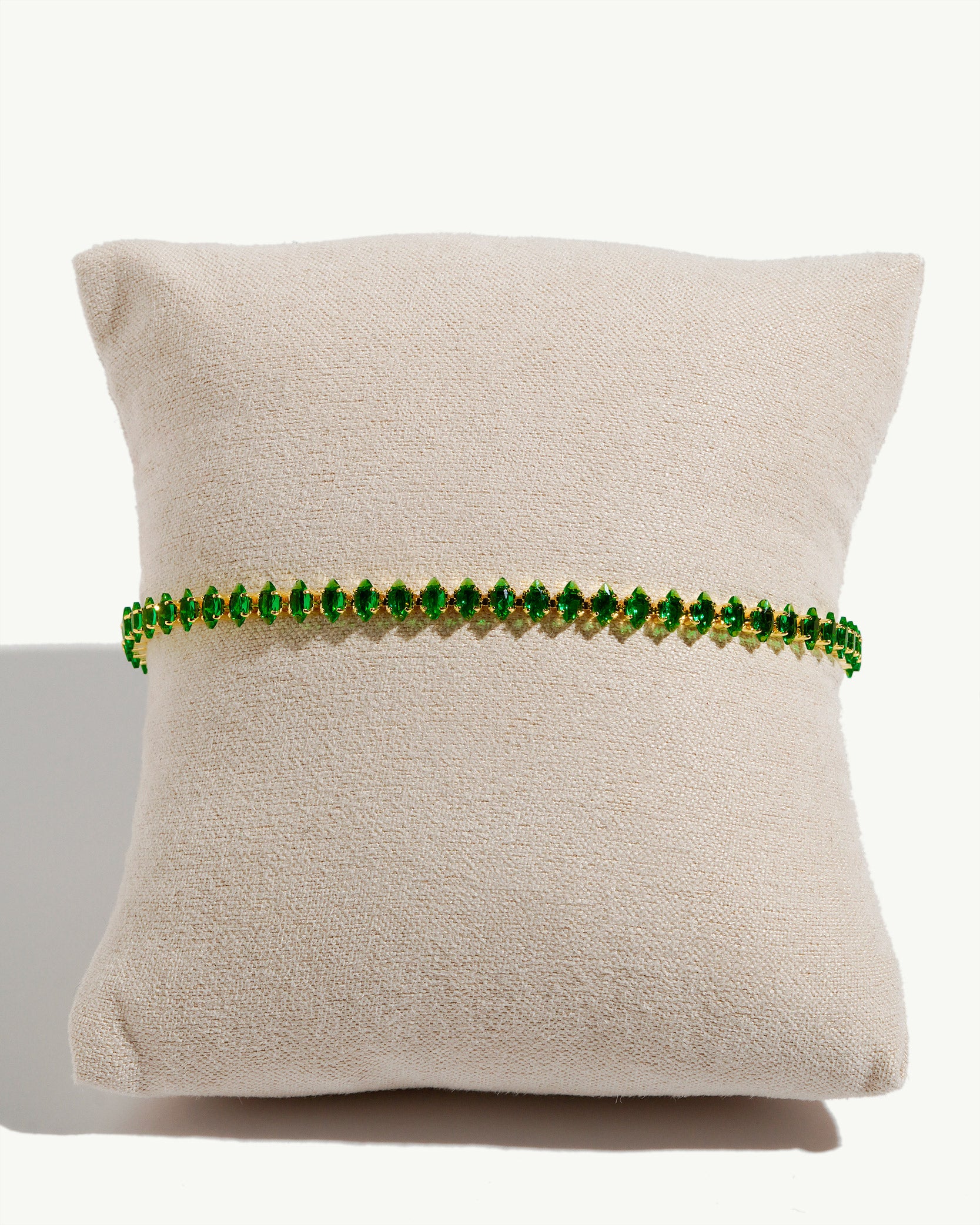 Emerald 18K Gold Plated Tennis Bracelet