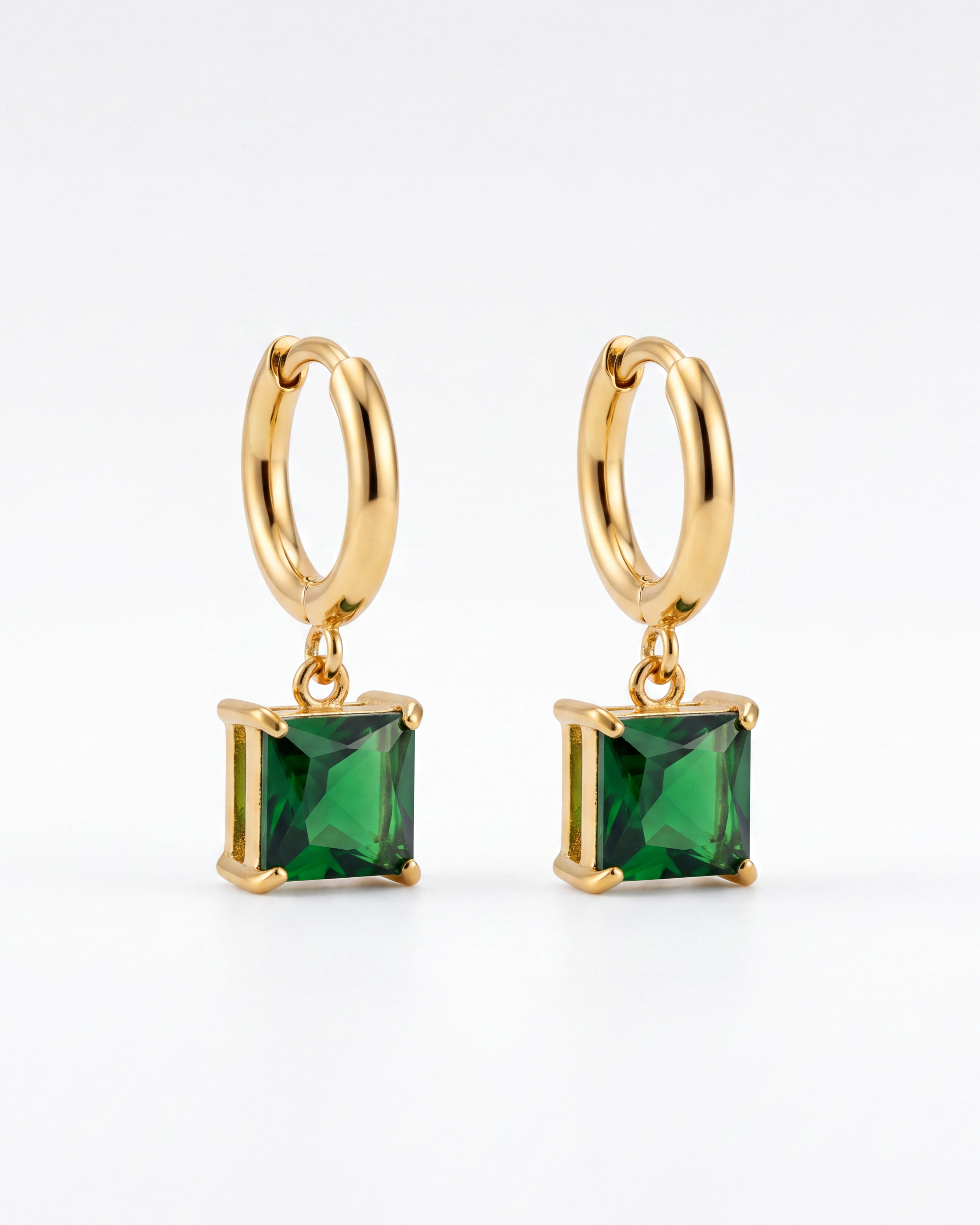Emerald Pop 18K Gold Plated Earrings