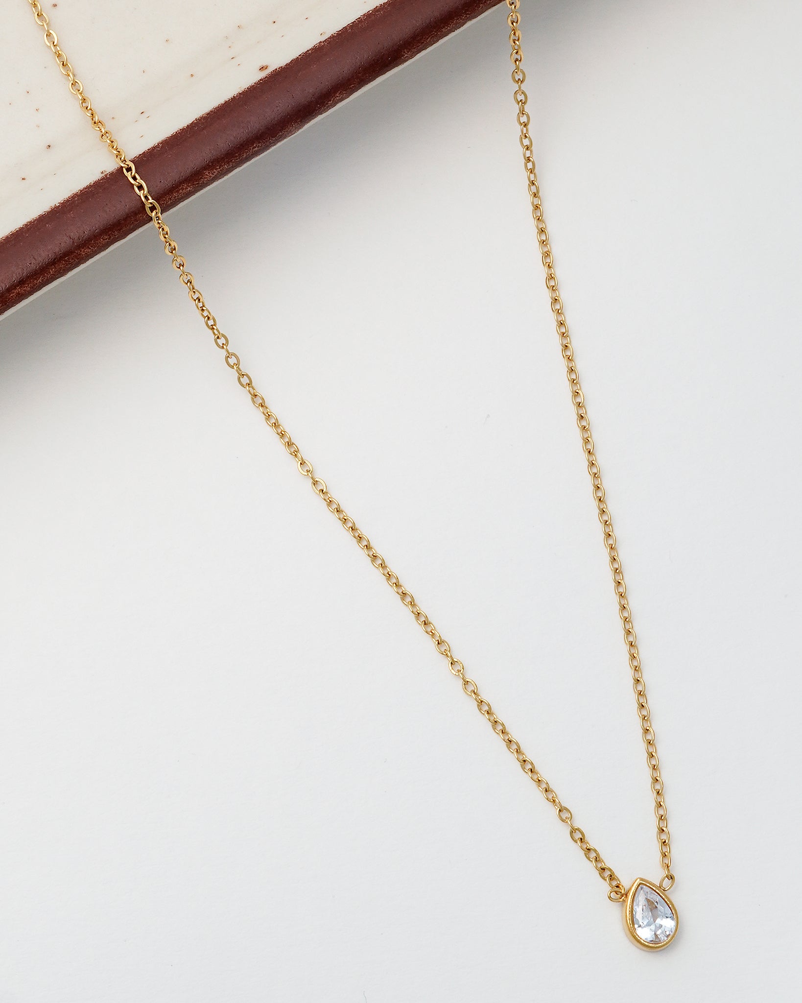 Crystal Drop 18K Gold Plated Necklace
