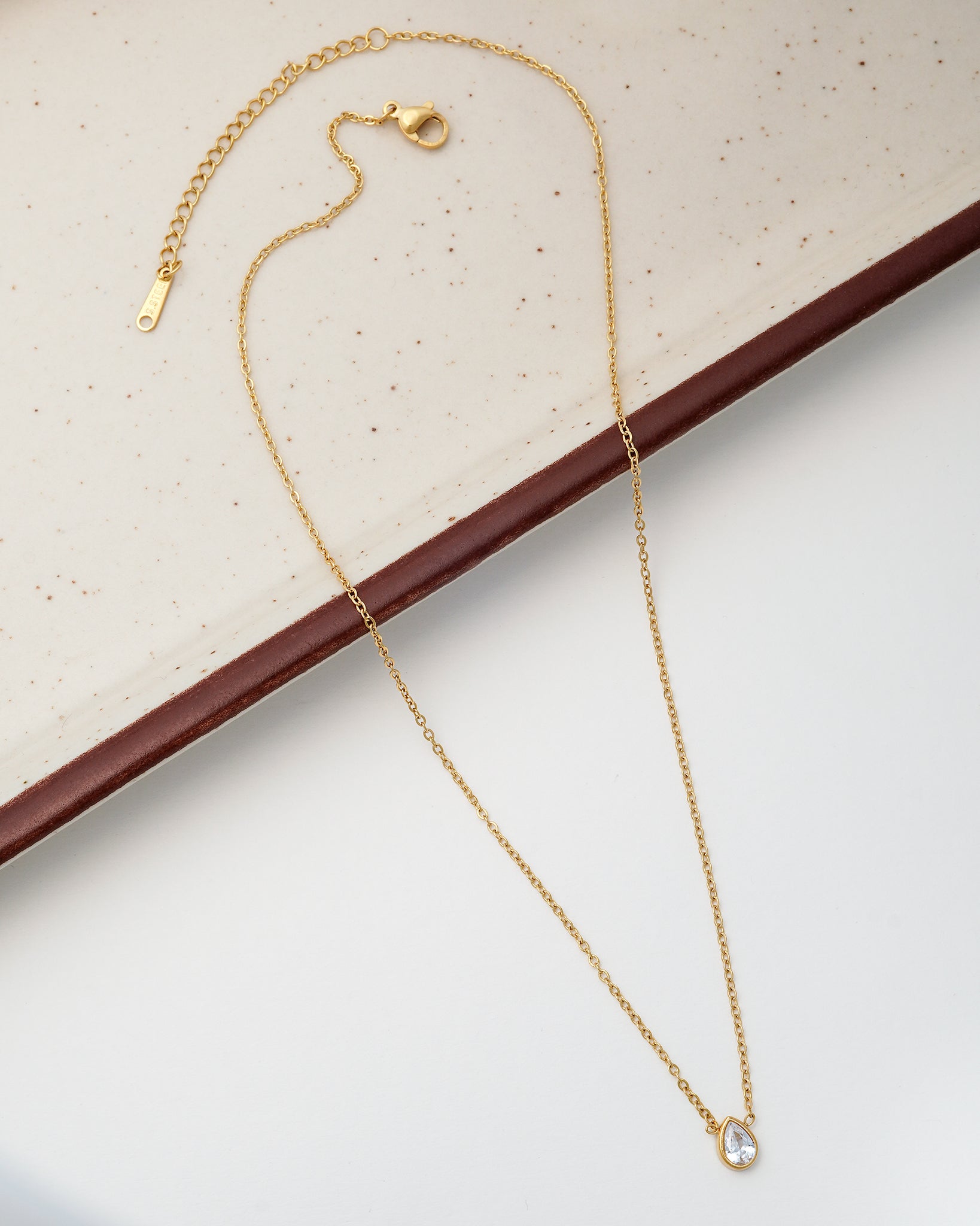 Crystal Drop 18K Gold Plated Necklace