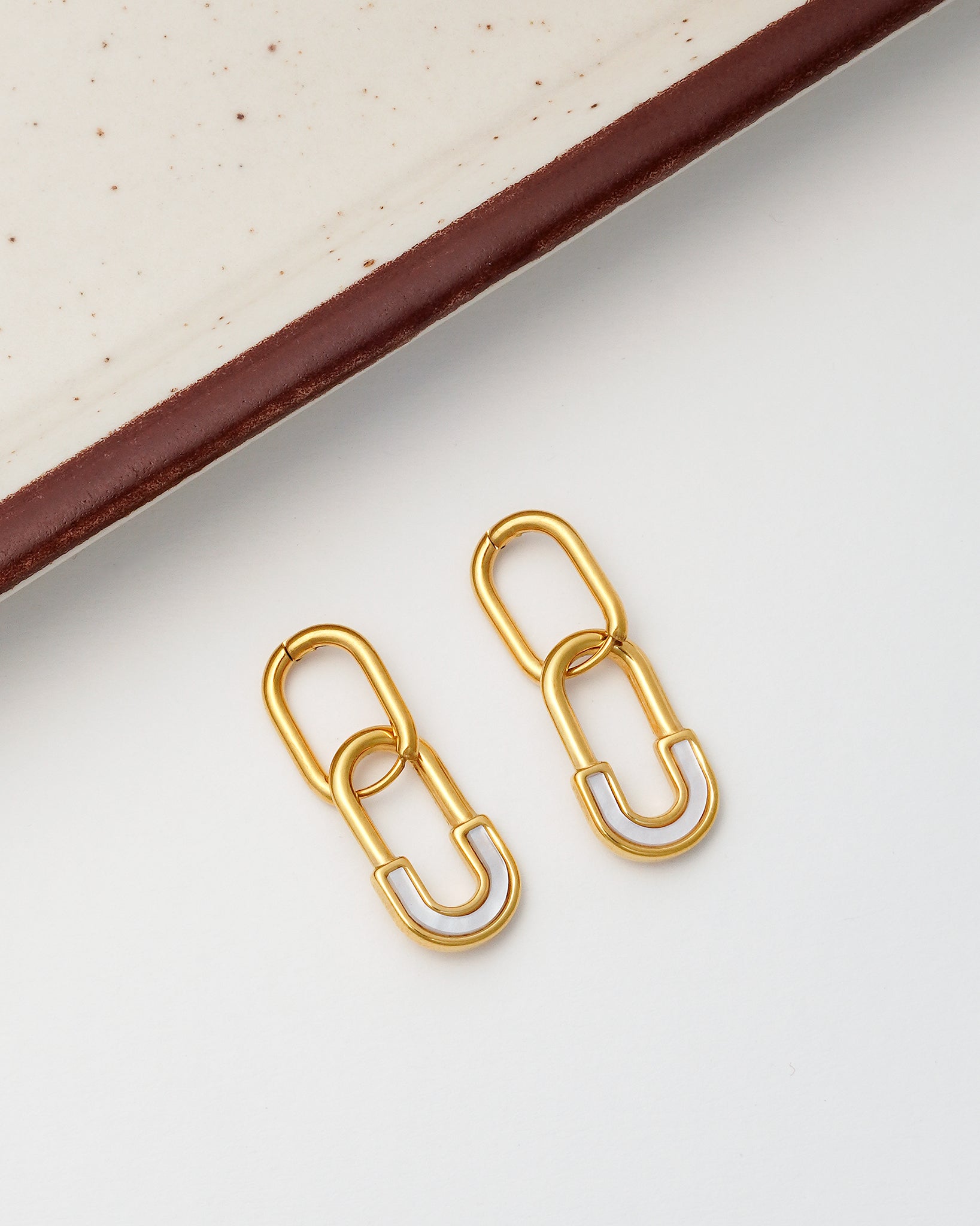 Double Hoop 18K Gold Plated Earrings