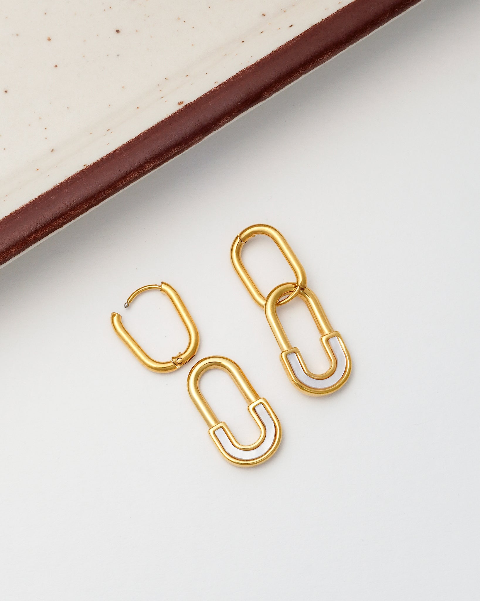 Double Hoop 18K Gold Plated Earrings