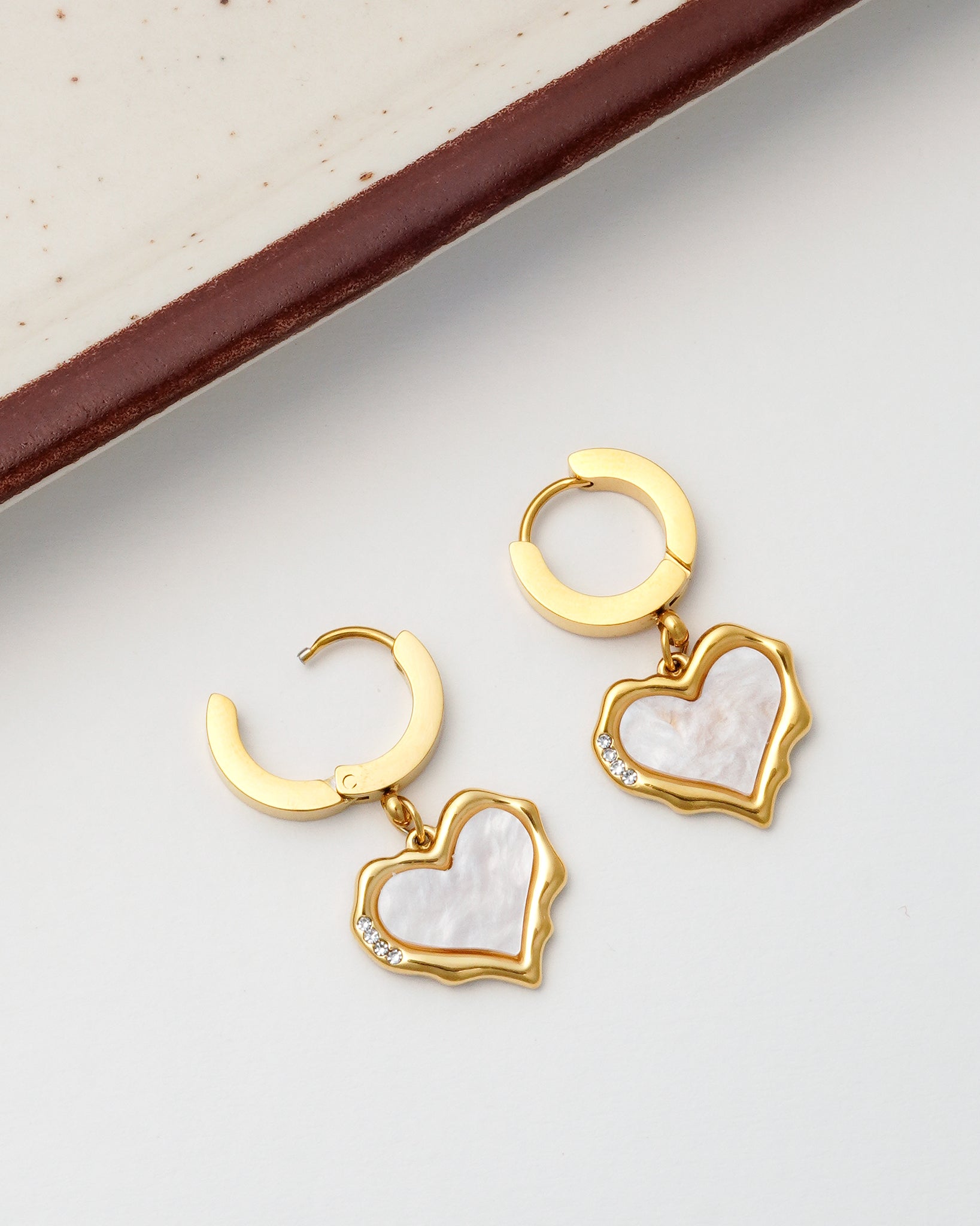 Elegant Heart 18K Gold Plated Earrings