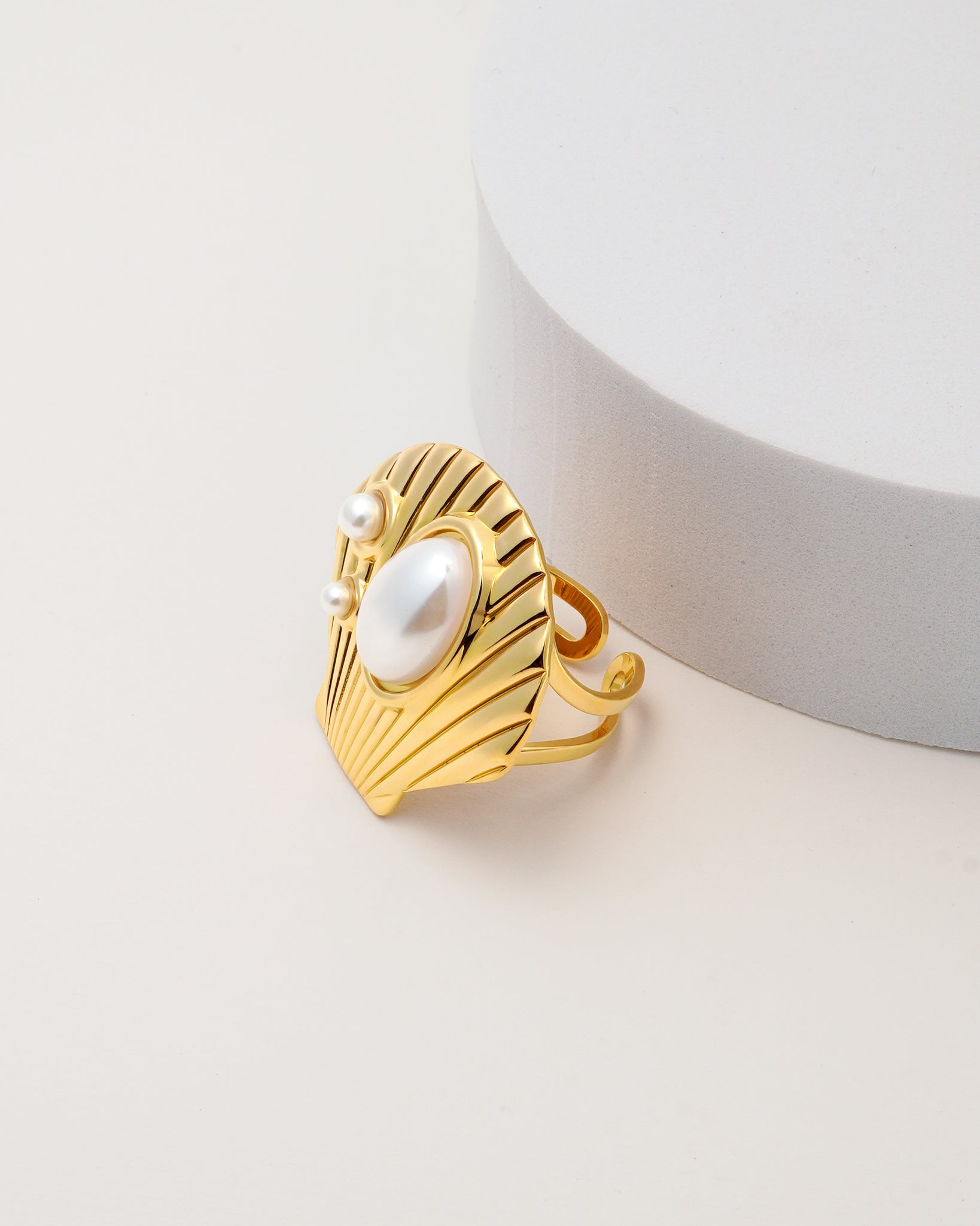 Coral Statement 18K Gold Plated Ring