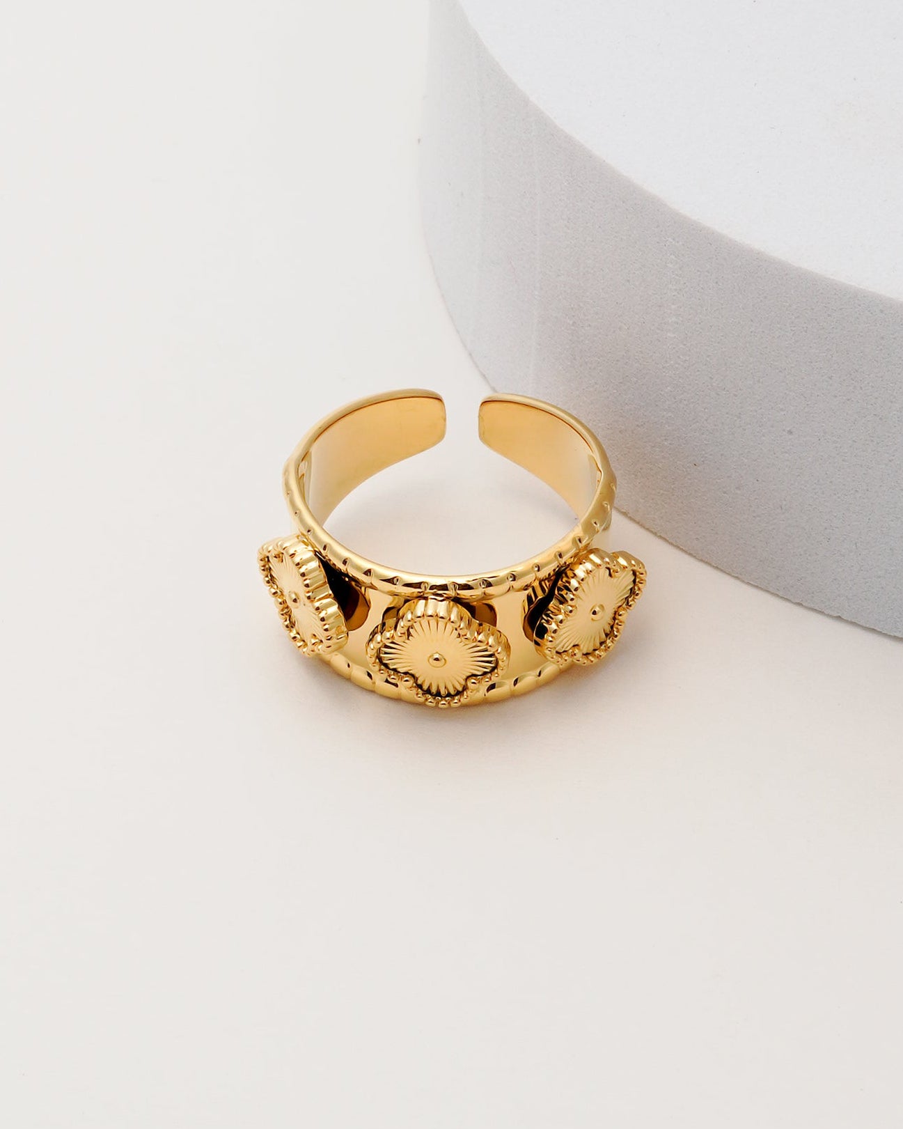 Onyx Statement 18K Gold Plated Ring