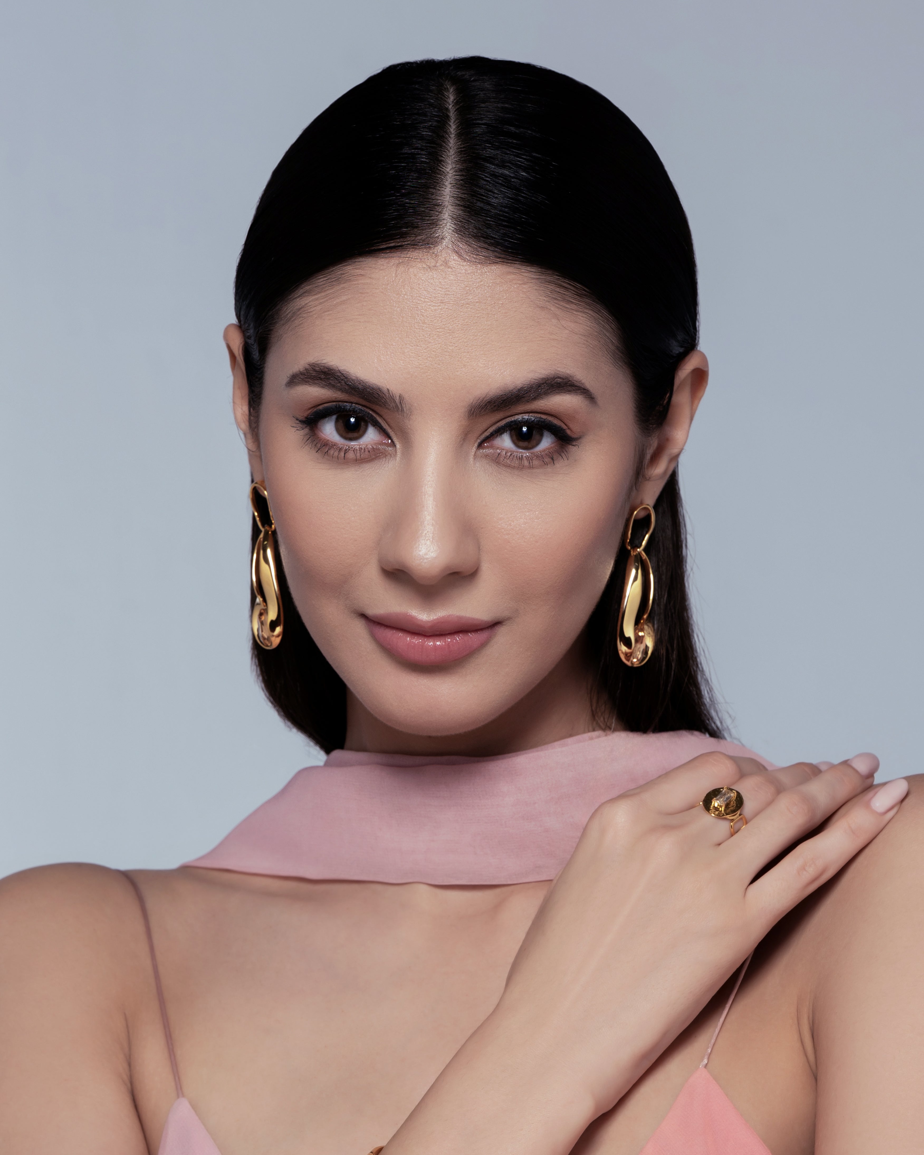 Gemma Loop 22K Gold Plated Earrings