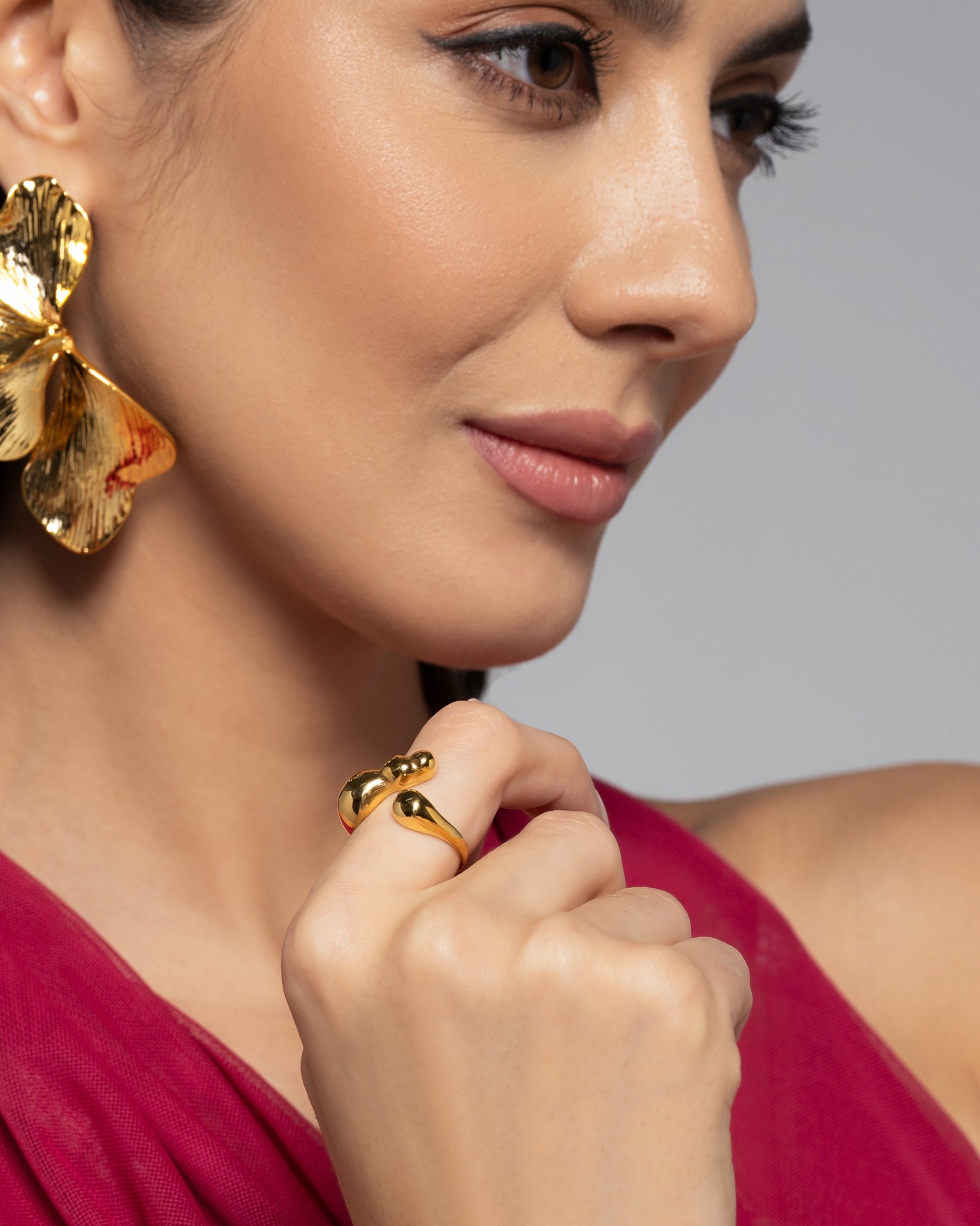 Golden Drop 18K Gold Plated Ring