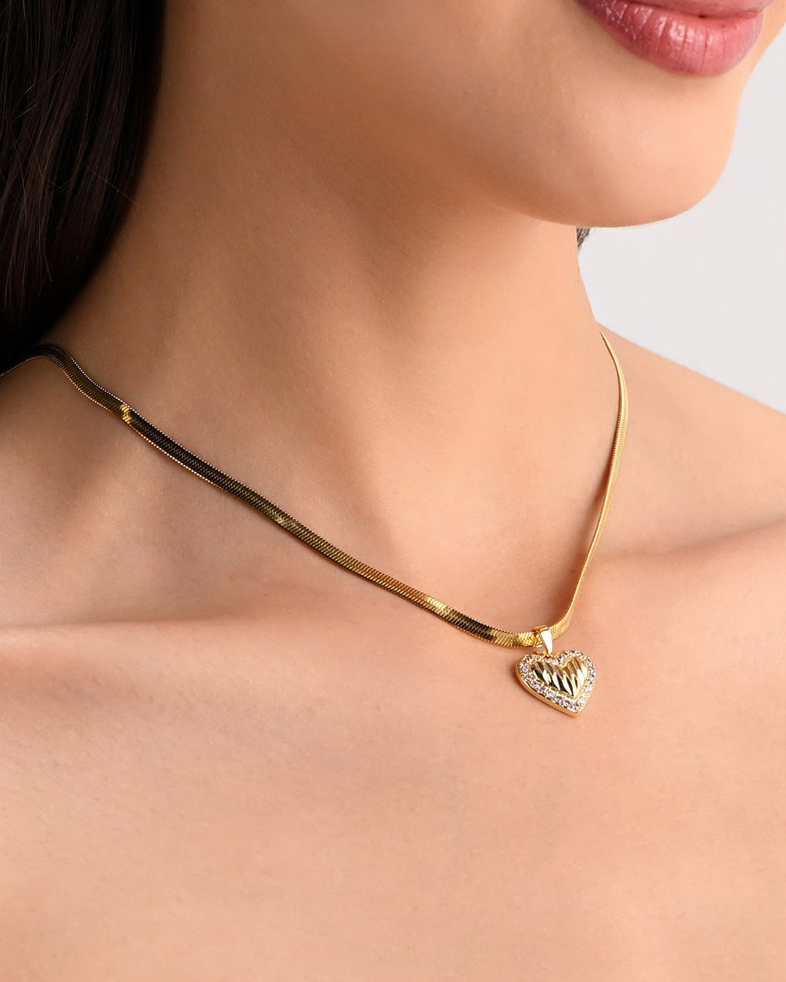 Angelique Heart 18K Gold Plated Necklace