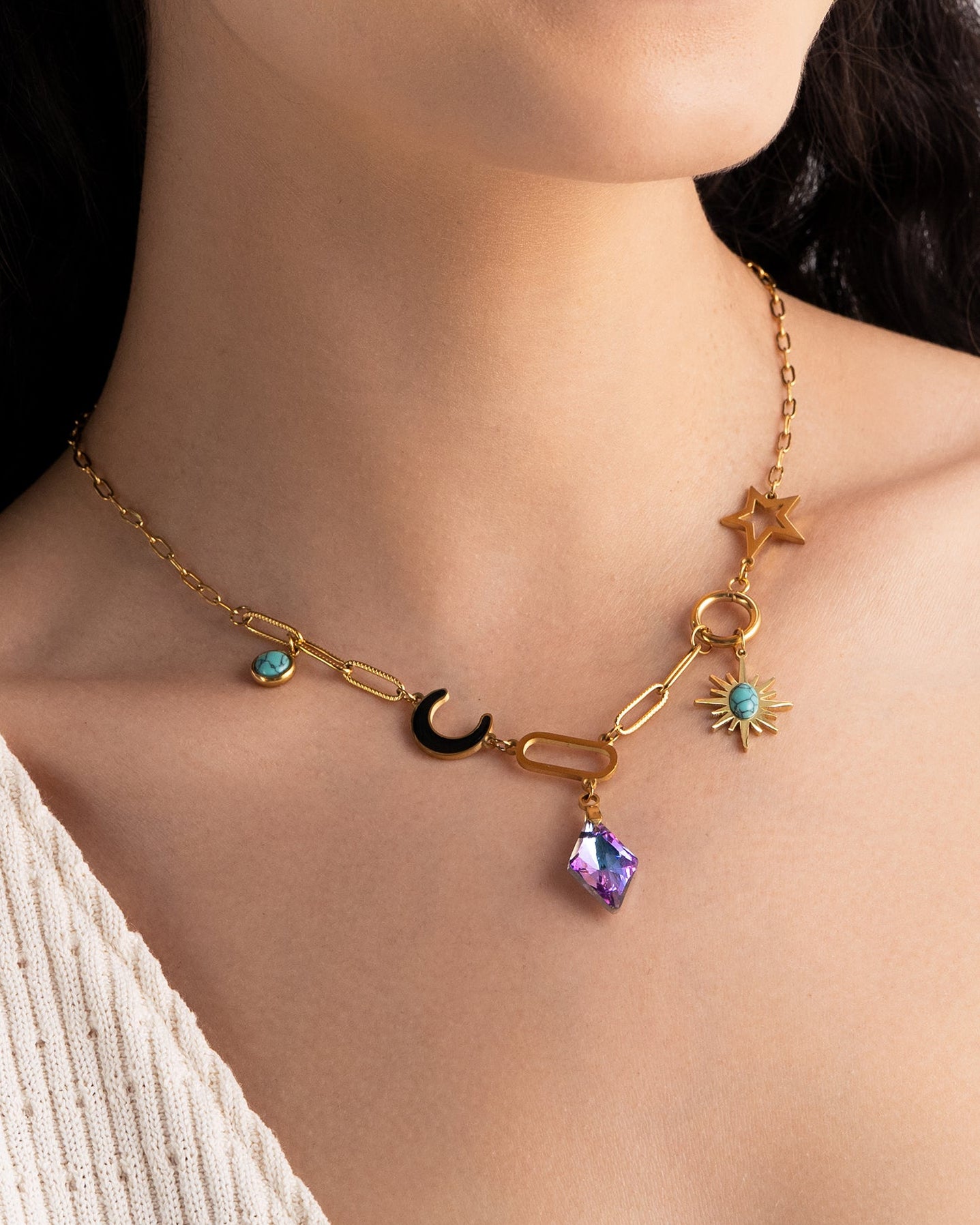 Twilight Charms 18K Gold Plated Necklace