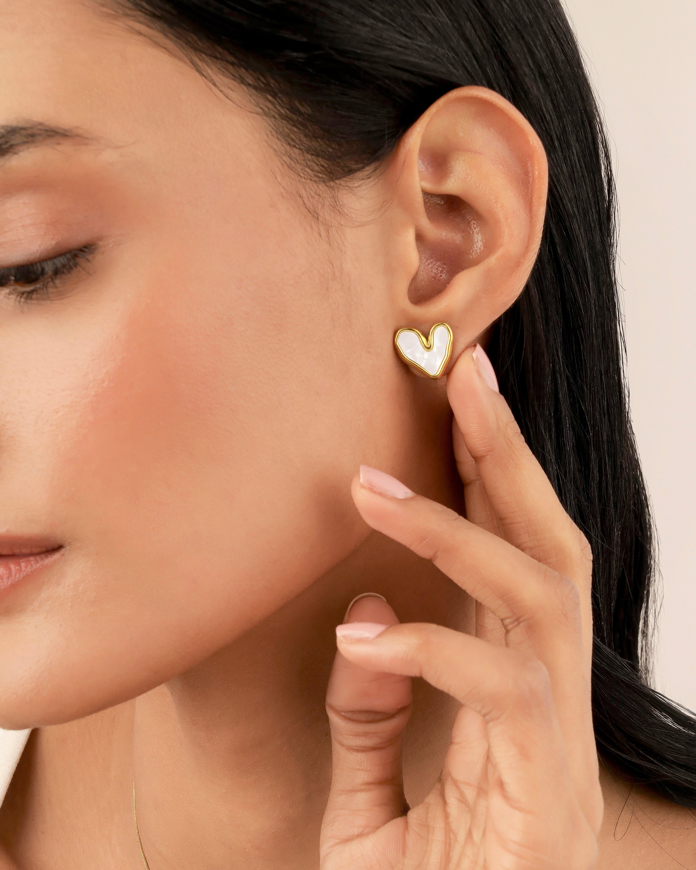 Dainty Heart 18K Gold Plated Set