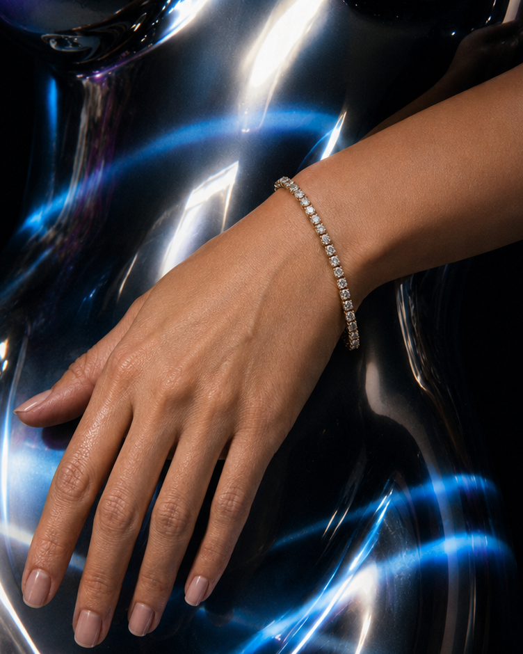 Quartz 18K Gold Plated Tennis Bracelet