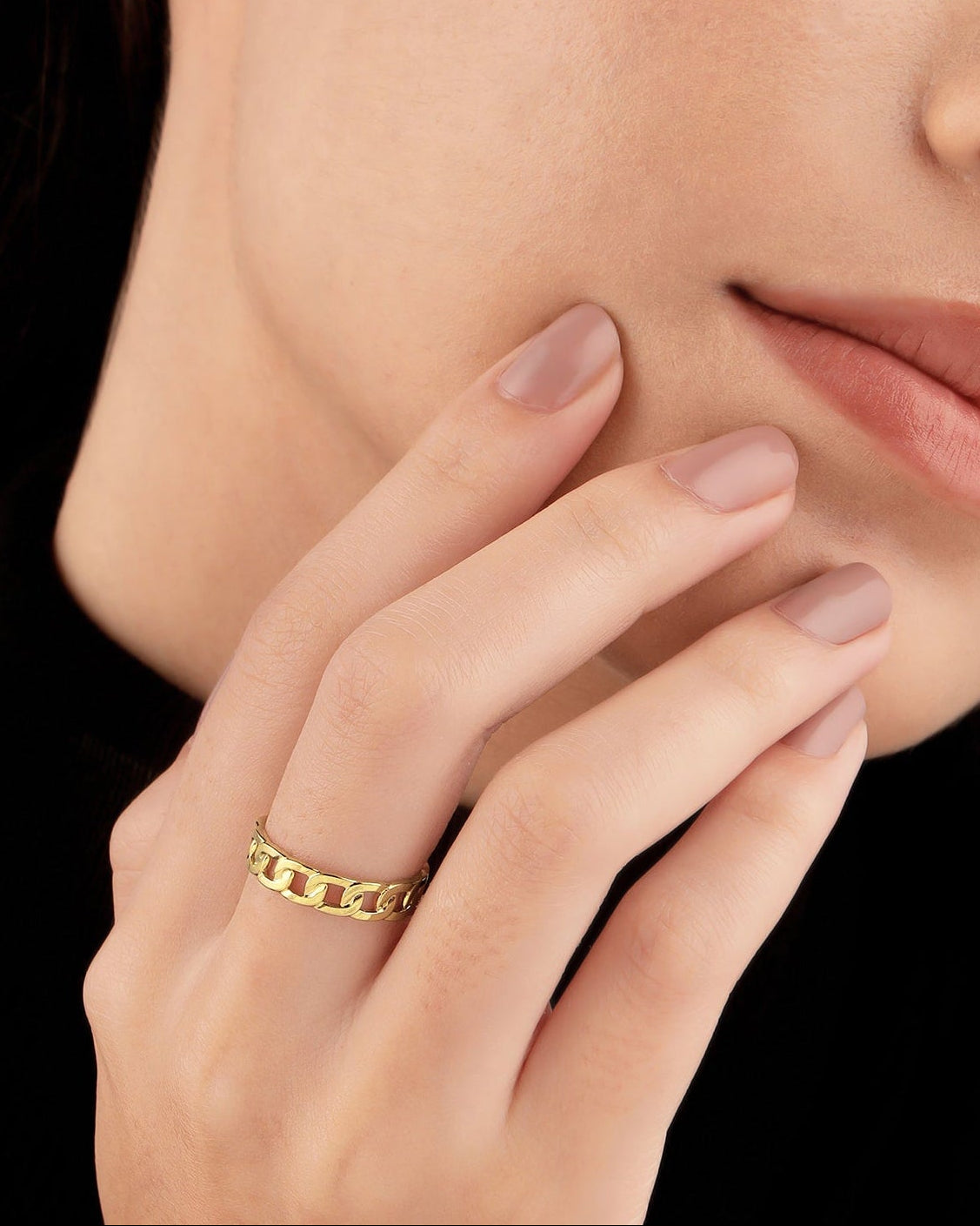 Minimal Link 18K Gold Plated Ring