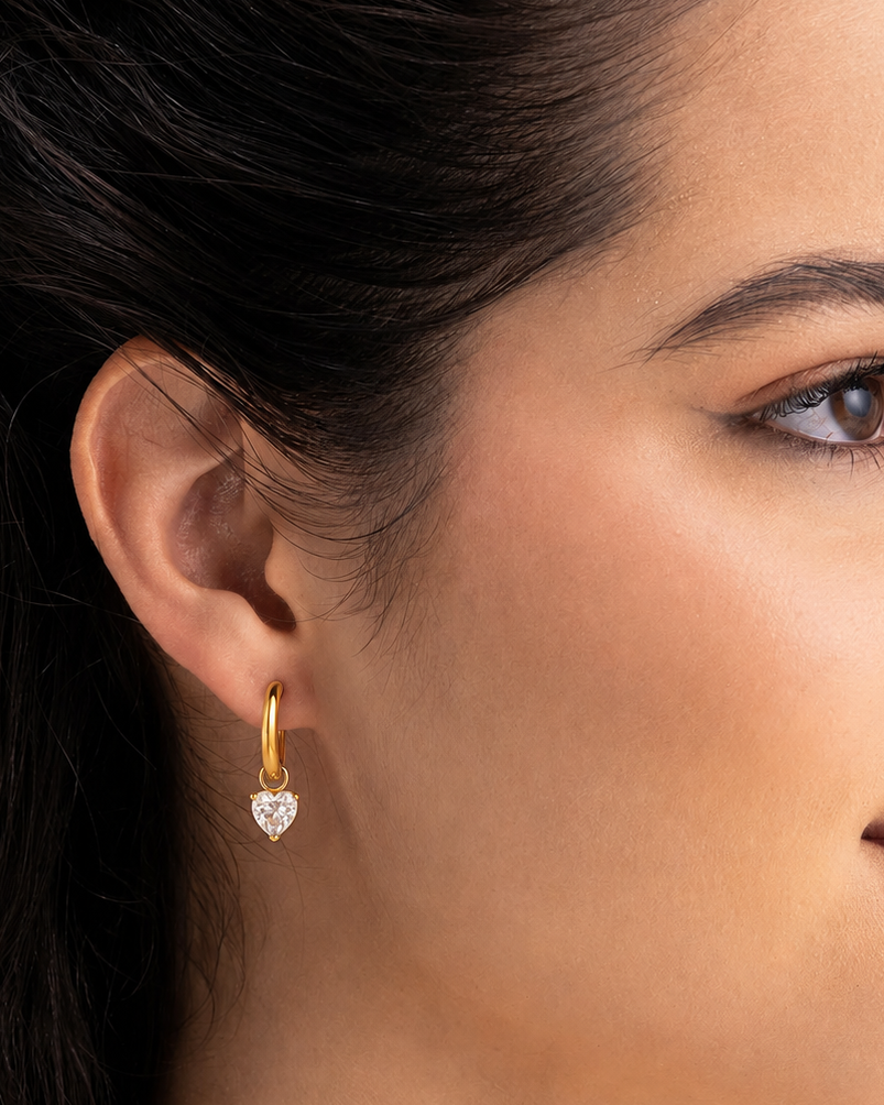Heartlet 18K Gold Plated Hoops