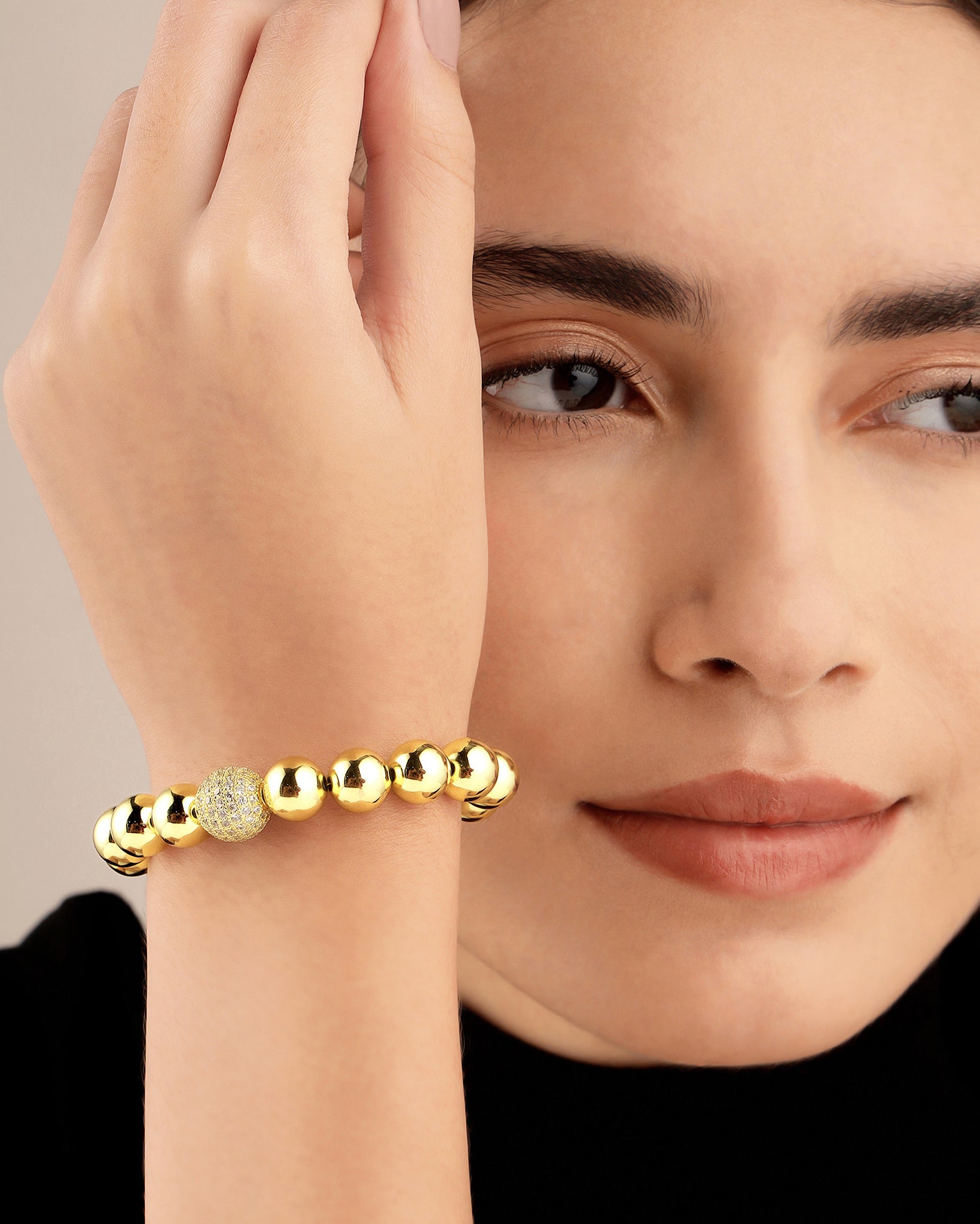 Regal Bead 22K Gold Plated Bracelet