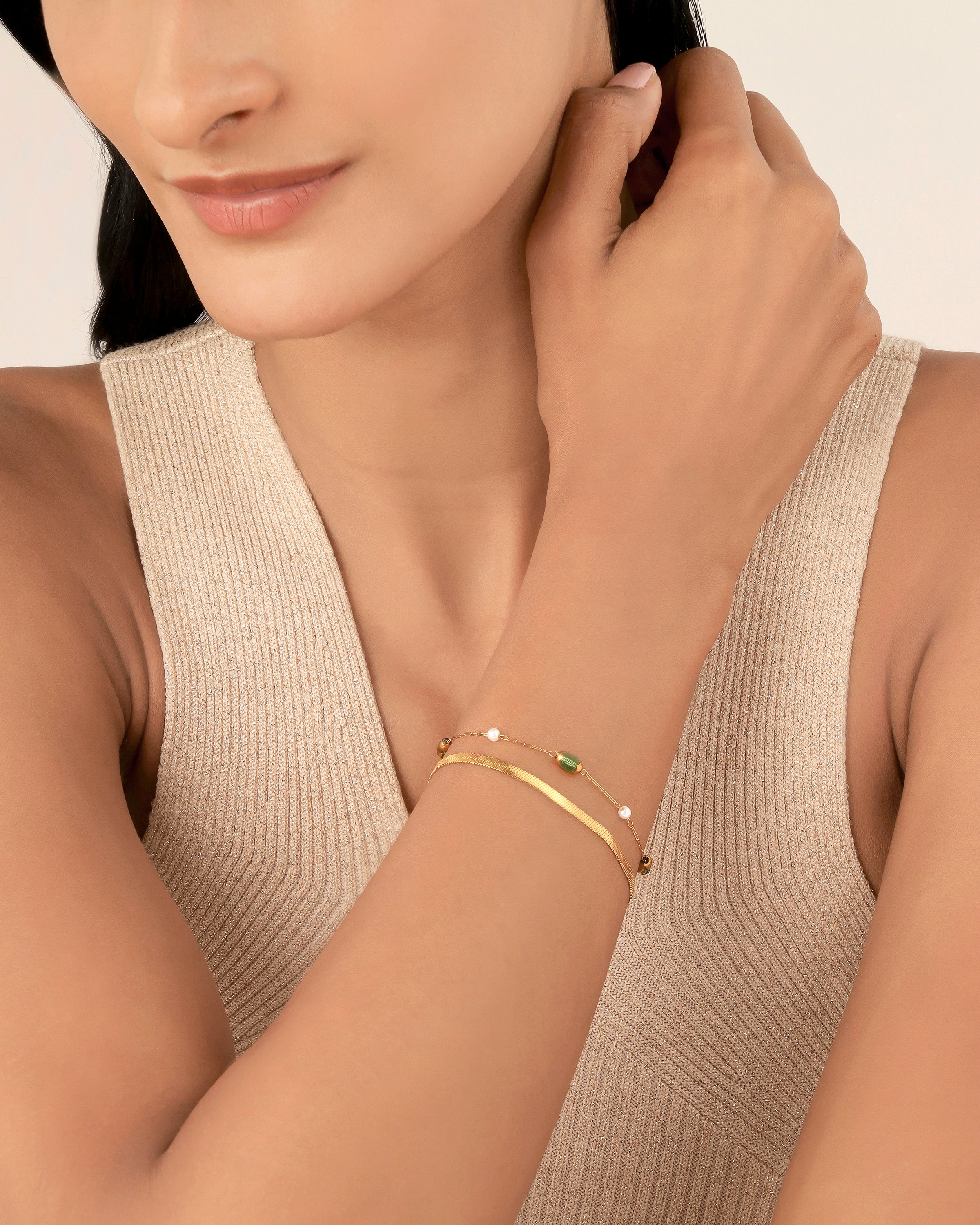 Layered Chain 18K Gold Plated Bracelet