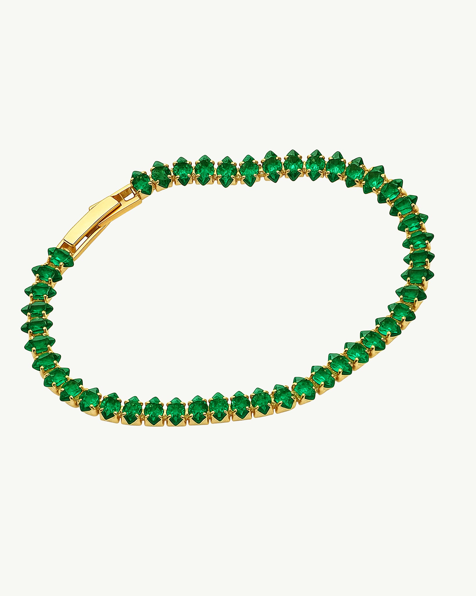 Emerald 18K Gold Plated Tennis Bracelet