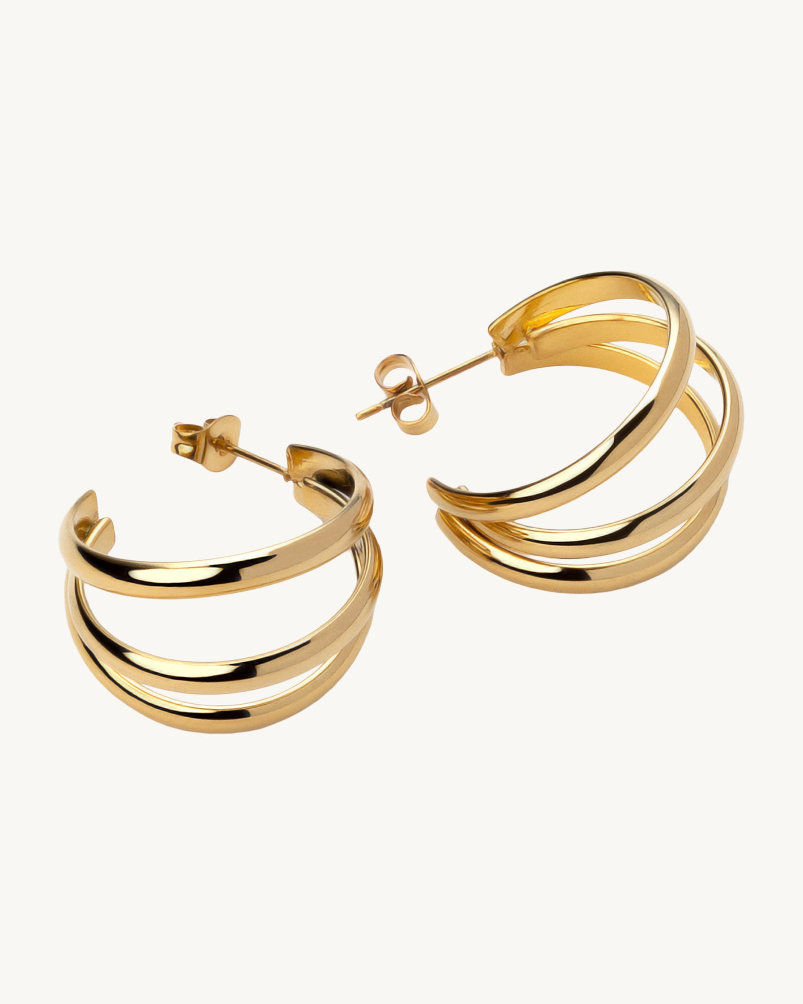 Golden Trio 18K Gold Plated Earrings