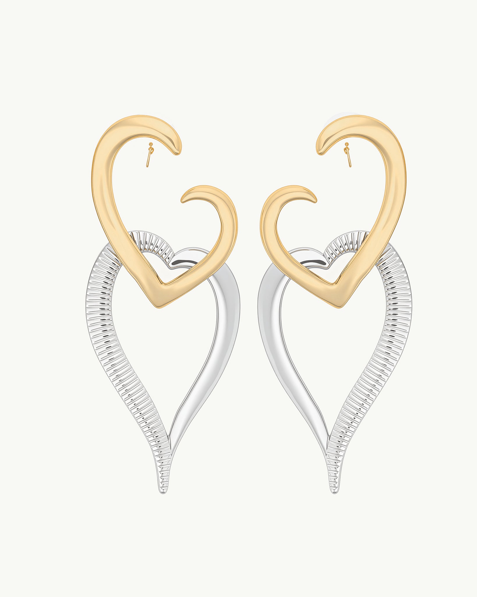 Chunky Heart 22K Gold Plated Earrings