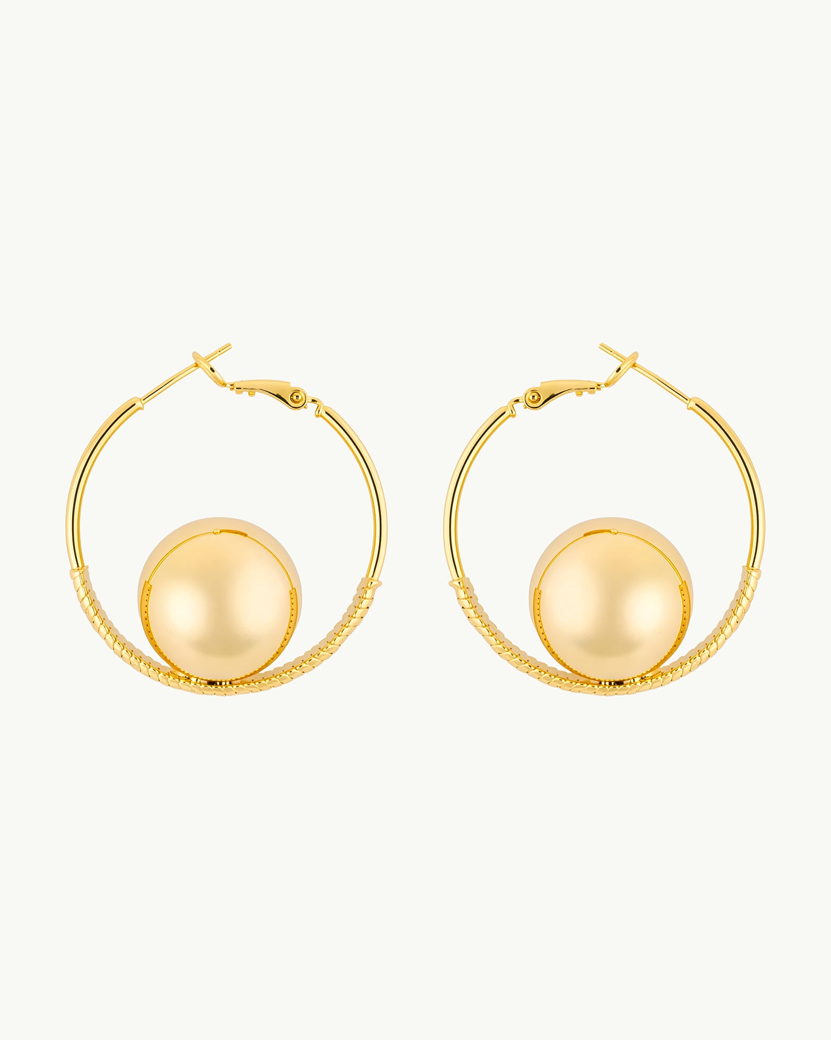 Luna Hoop 22k Gold Plated Earrings