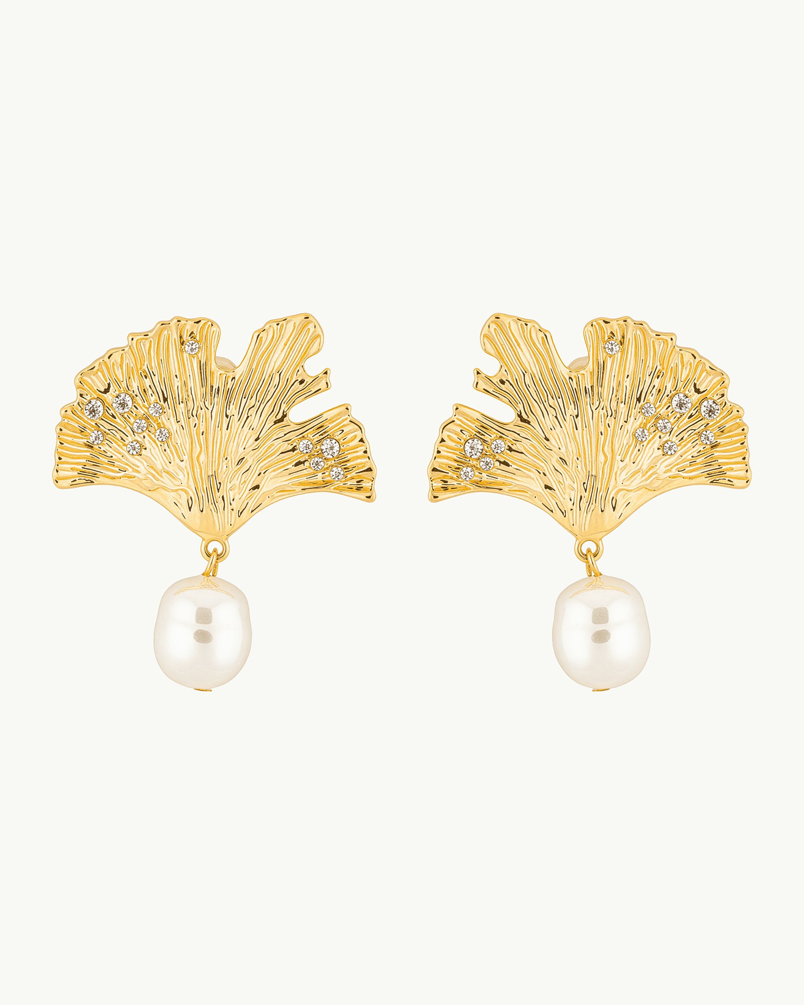 Statement Pearl Drop 22k Gold Plated Earrings