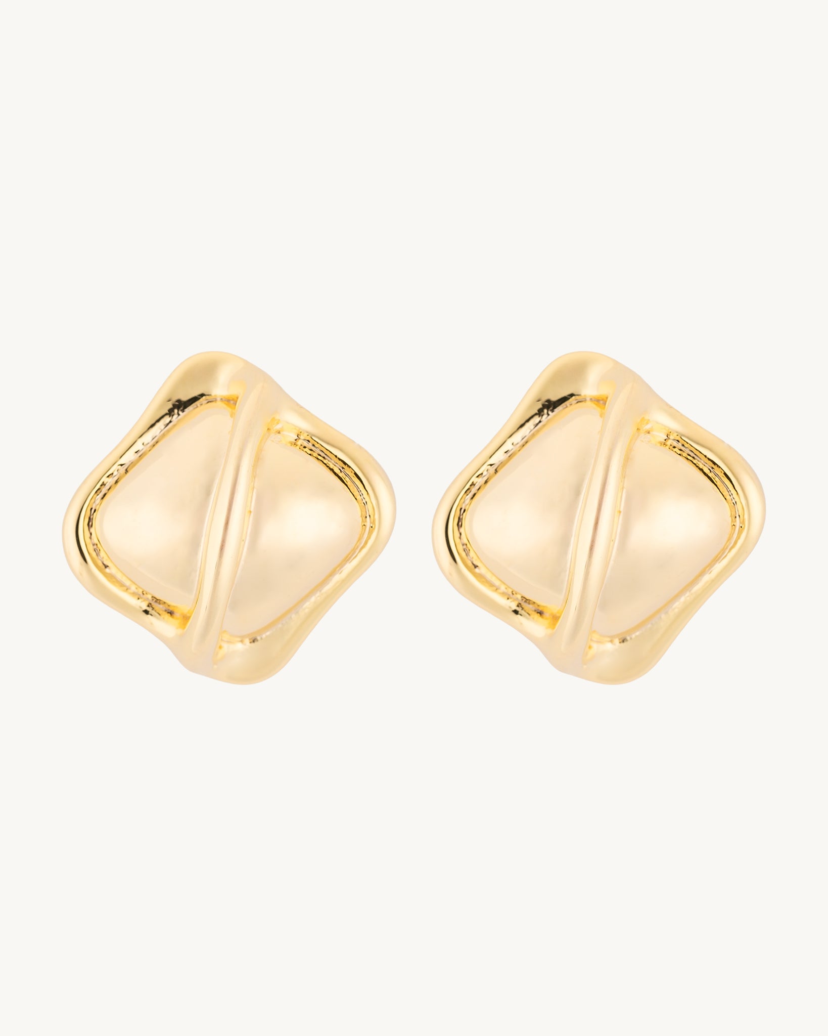 Criss Stud 18K Gold Plated Earrings