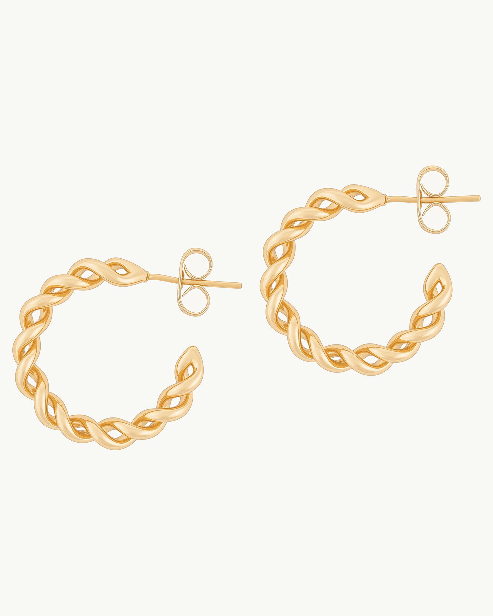 Twisted Rope 18K Gold Plated Earrings