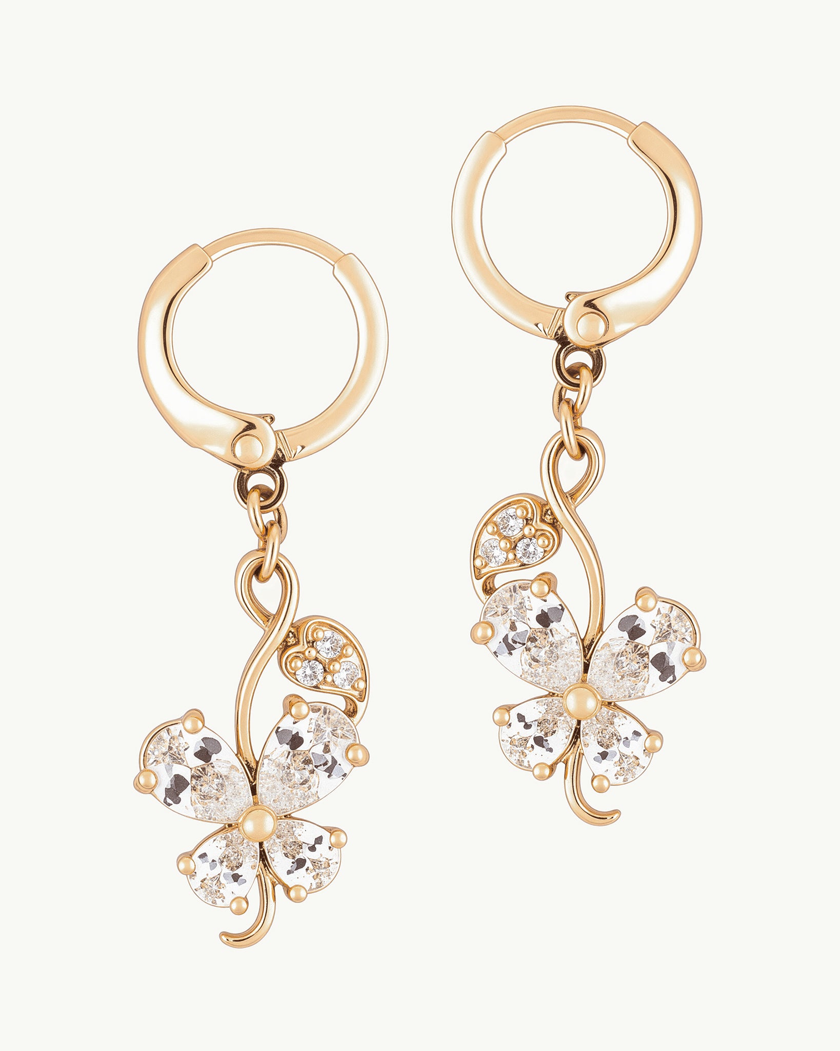 Butterfly Drop 18K Gold Plated Earrings