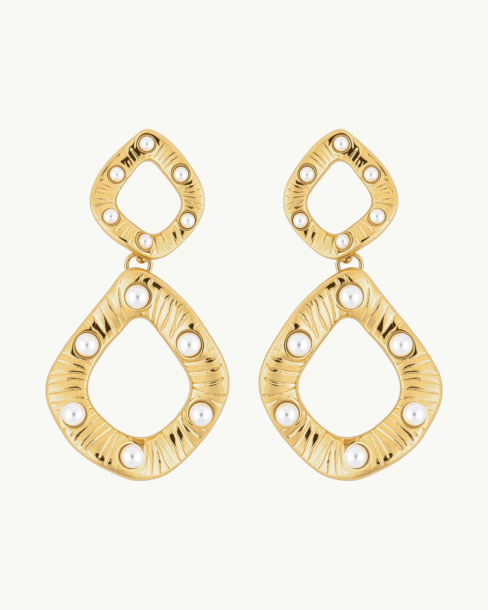 Pearl Drape 18K Gold Plated Earrings