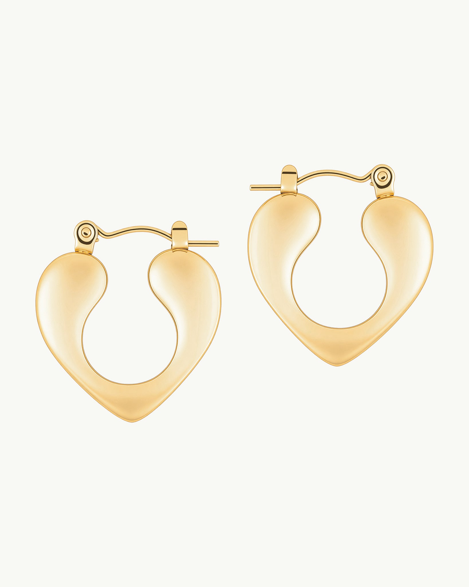 Heart Hoops 18K Gold Plated Earrings