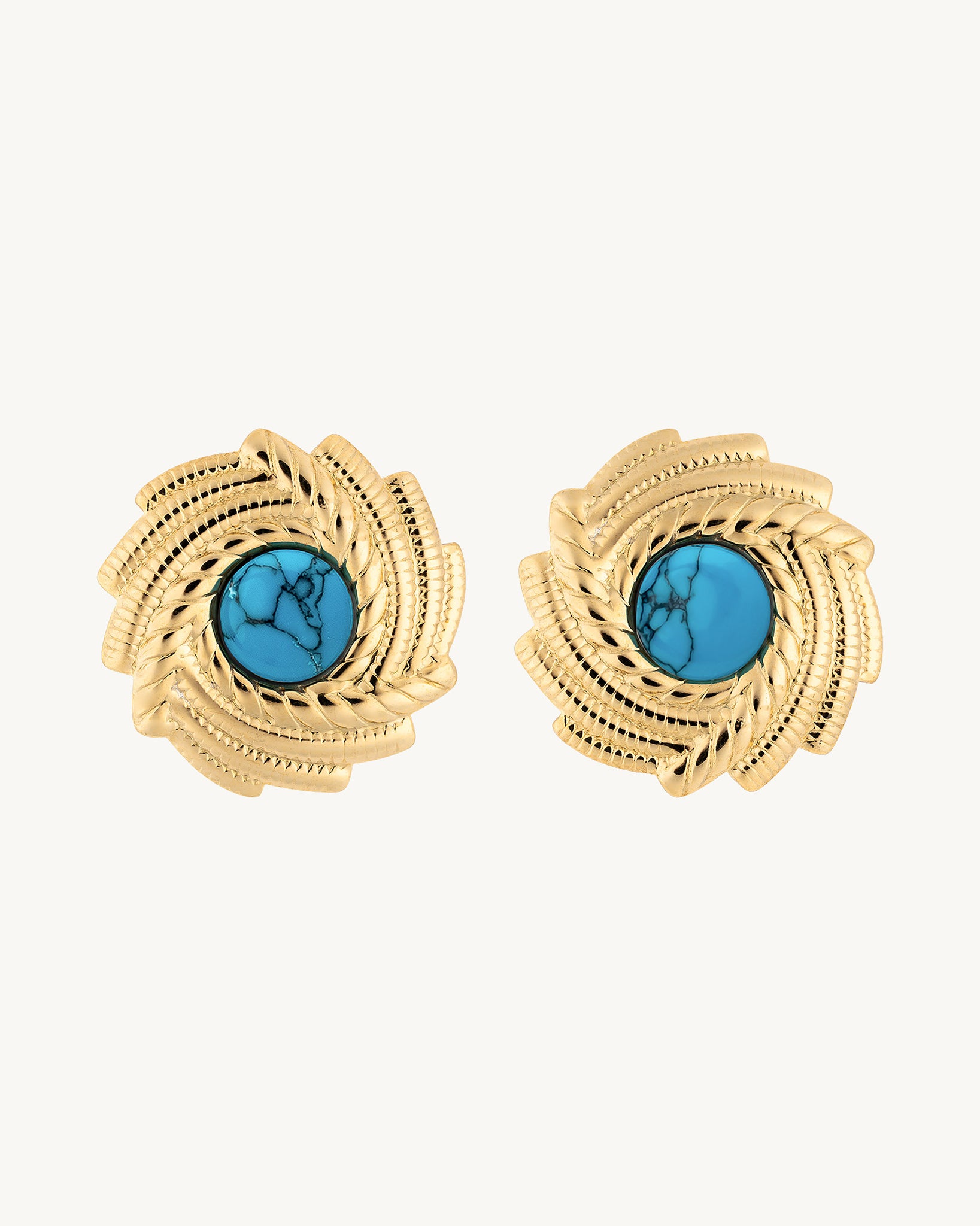Blue Swirl 18K Gold Plated Earrings