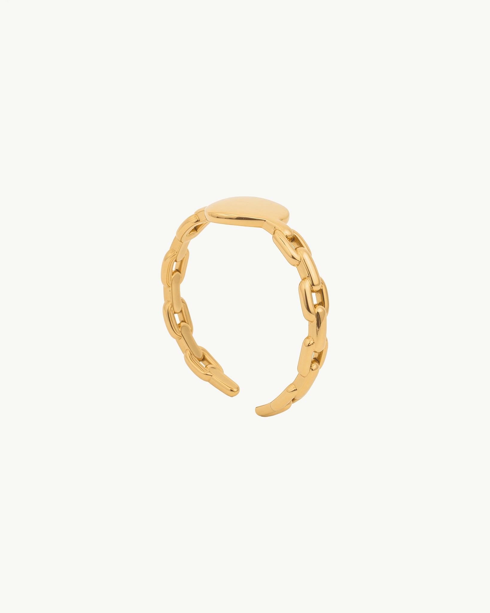 Heart Chain 18K Gold Plated Ring