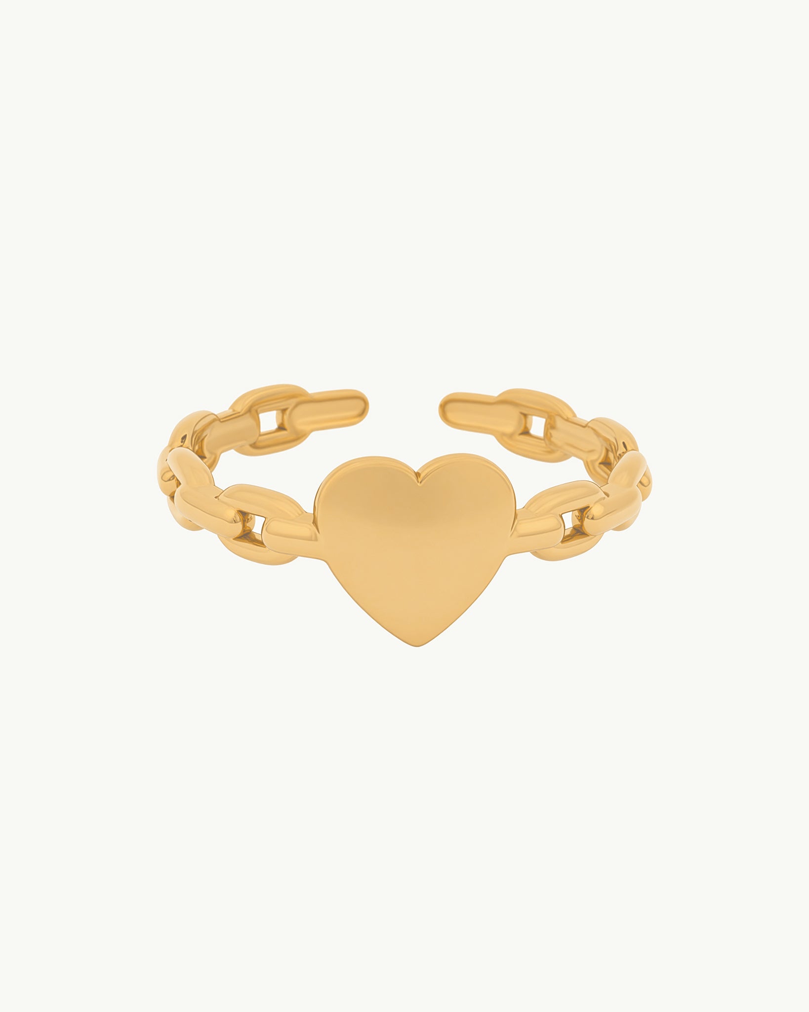 Heart Chain 18K Gold Plated Ring
