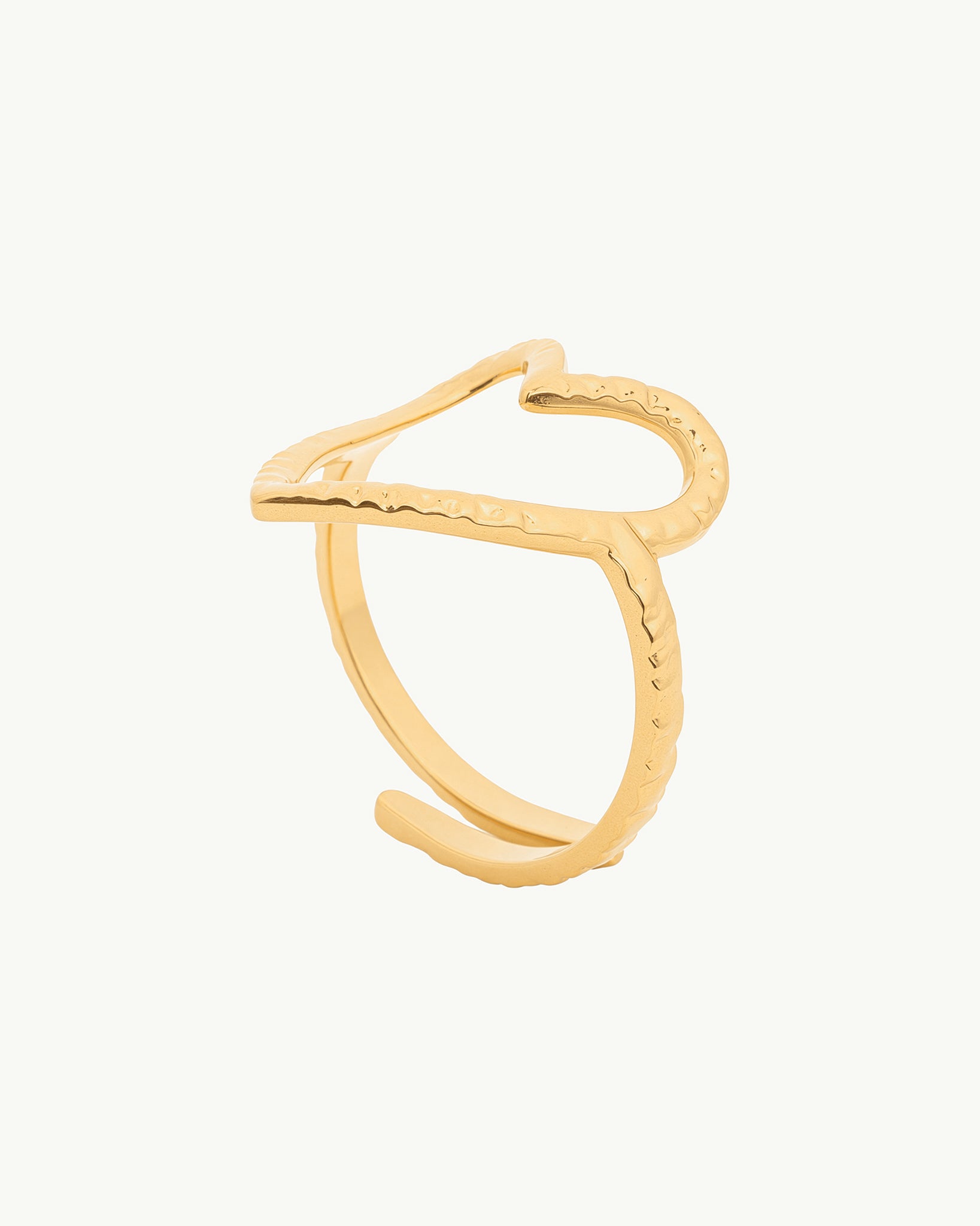 Abstract Heart 18K Gold Plated Ring