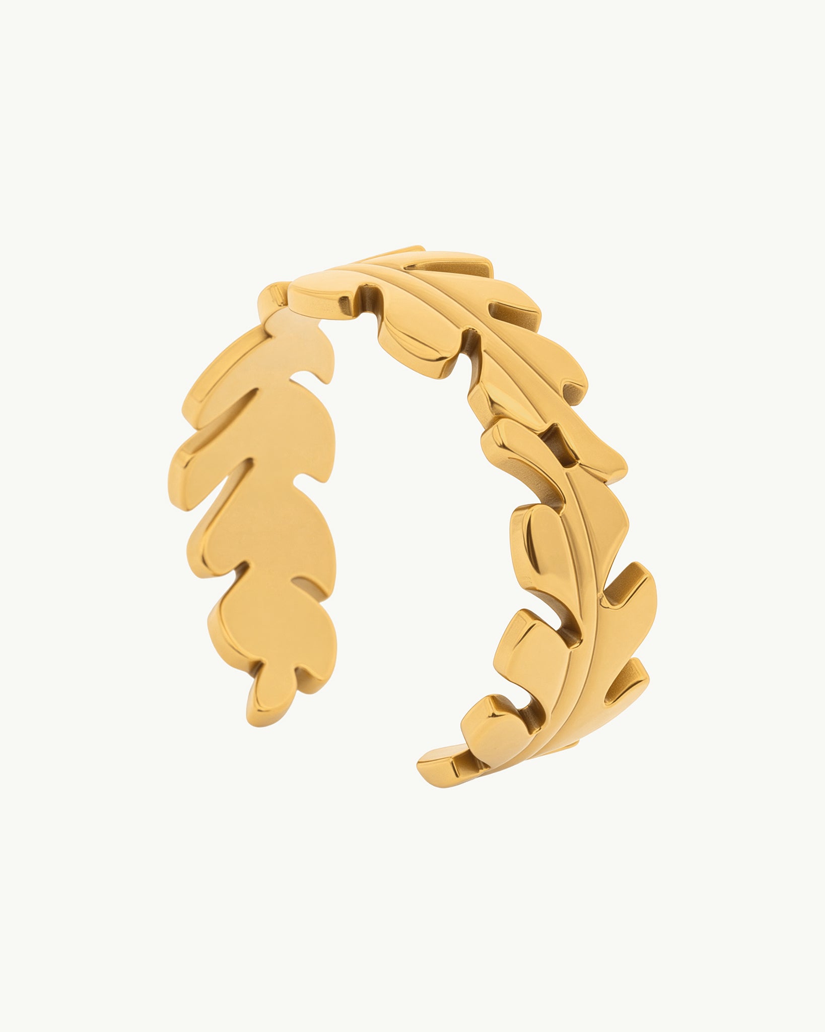 Leaf Band 18K Gold Plated Ring