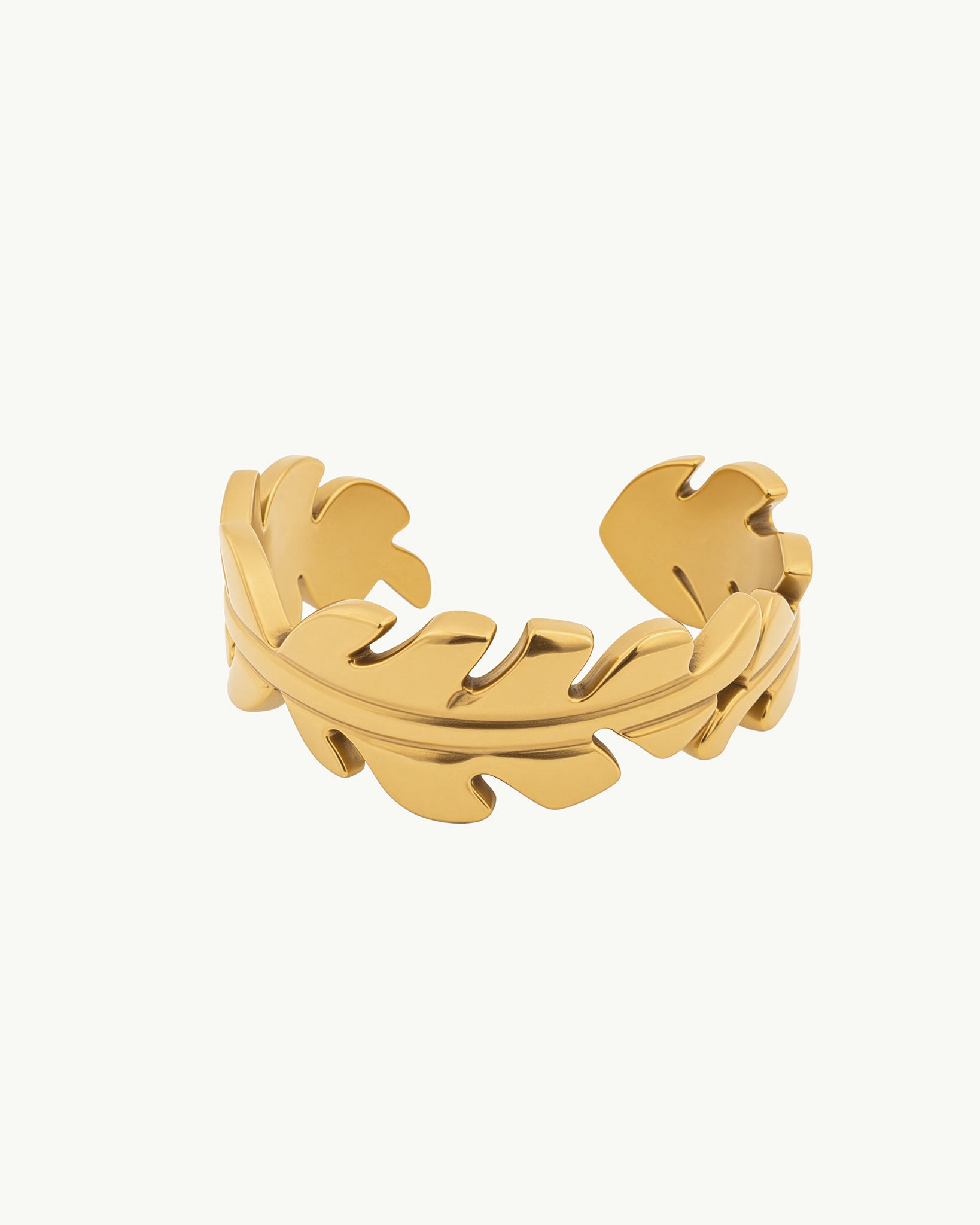 Leaf Band 18K Gold Plated Ring