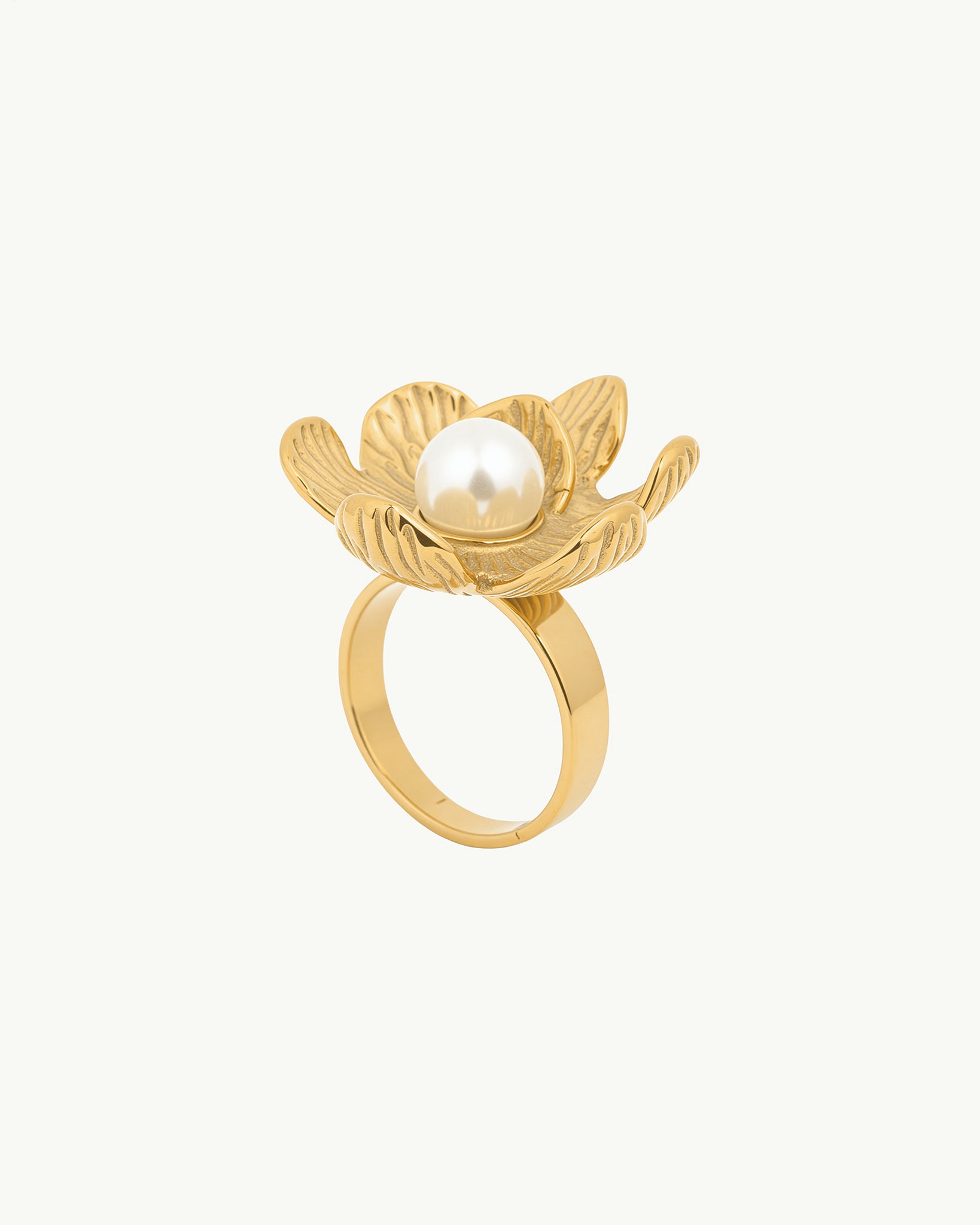 Pearl Flower 18K Gold Plated Ring