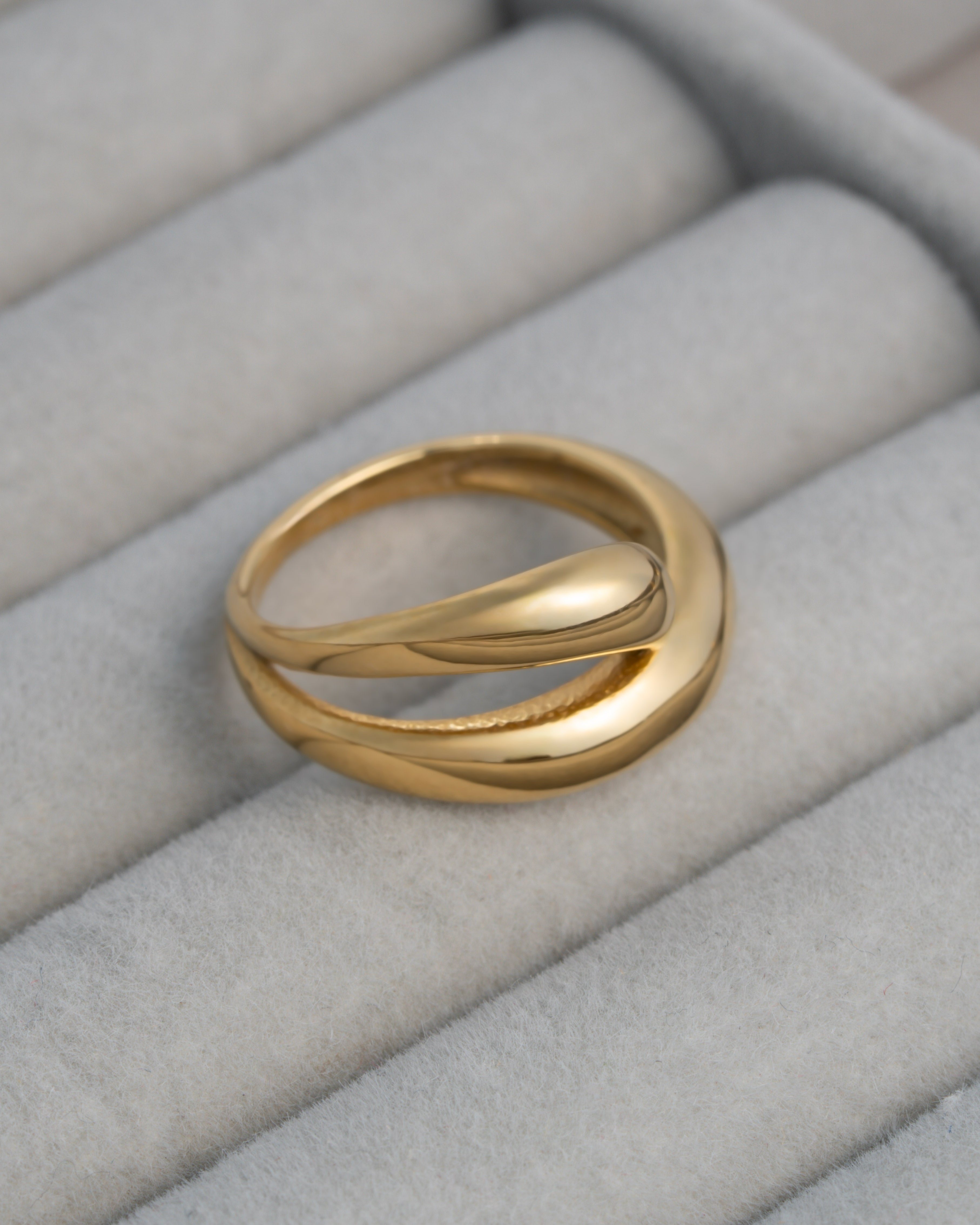 Statement Layered 18K Gold Plated Ring