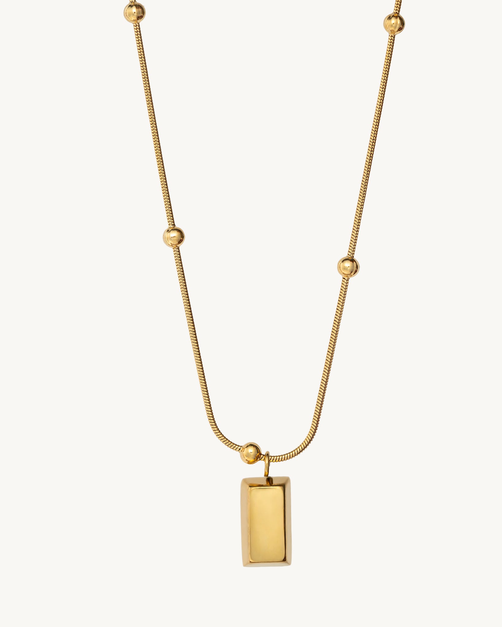 Gilded Block 18K Gold Plated Necklace