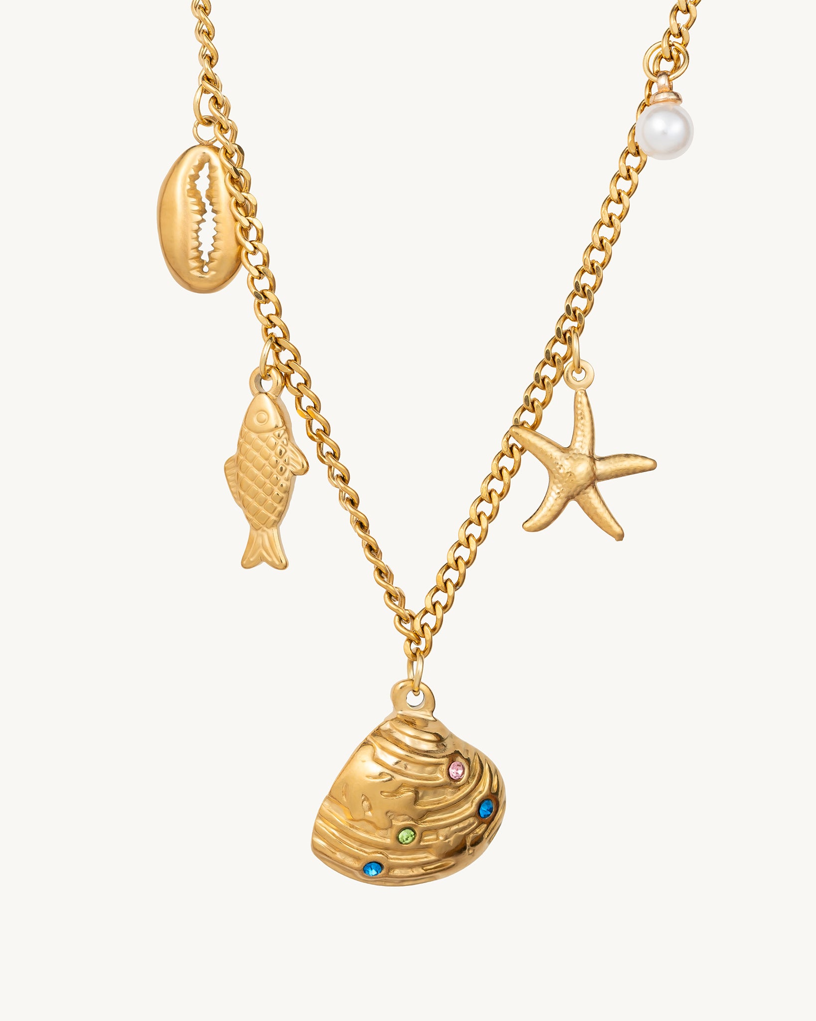 Oceanica Charm 18K Gold Plated Necklace