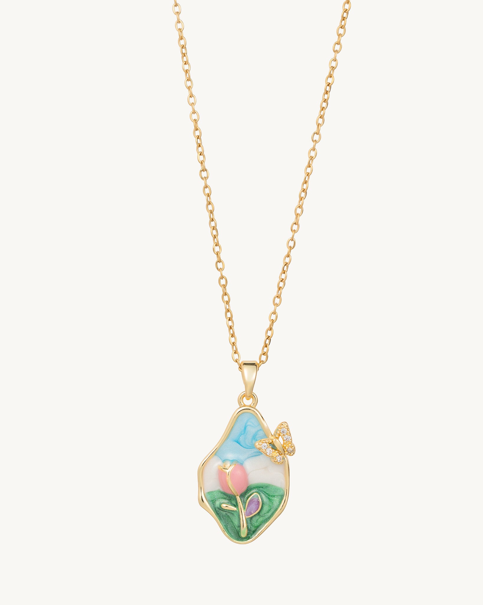 Whispering Bloom 18K Gold Plated Necklace