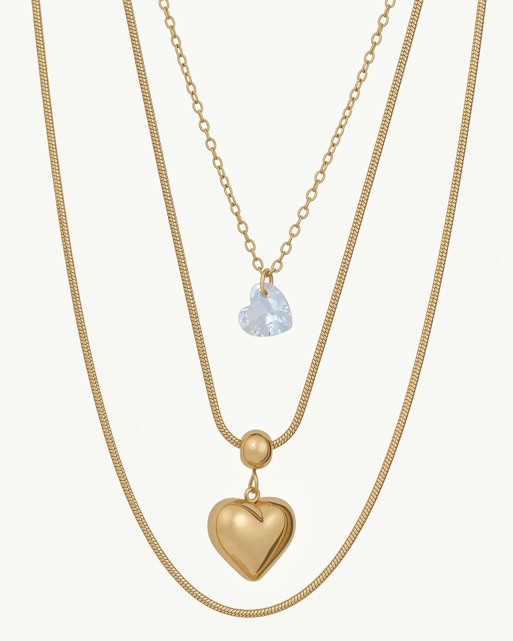 Love Beam Triple 18K Gold Plated Necklace